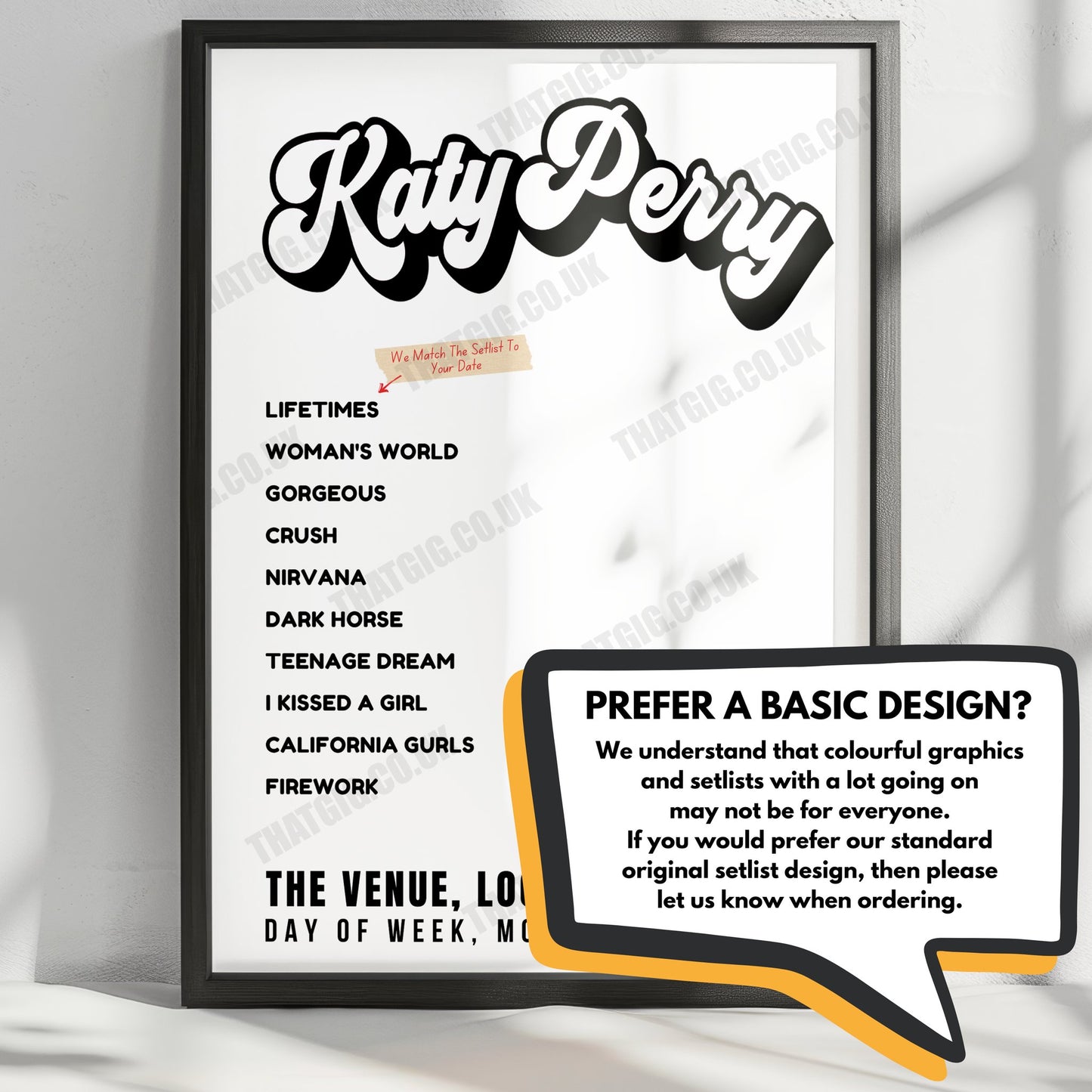 Katy Perry Setlist Poster - Resorts World Theatre, Las Vegas - October 13th, 2023