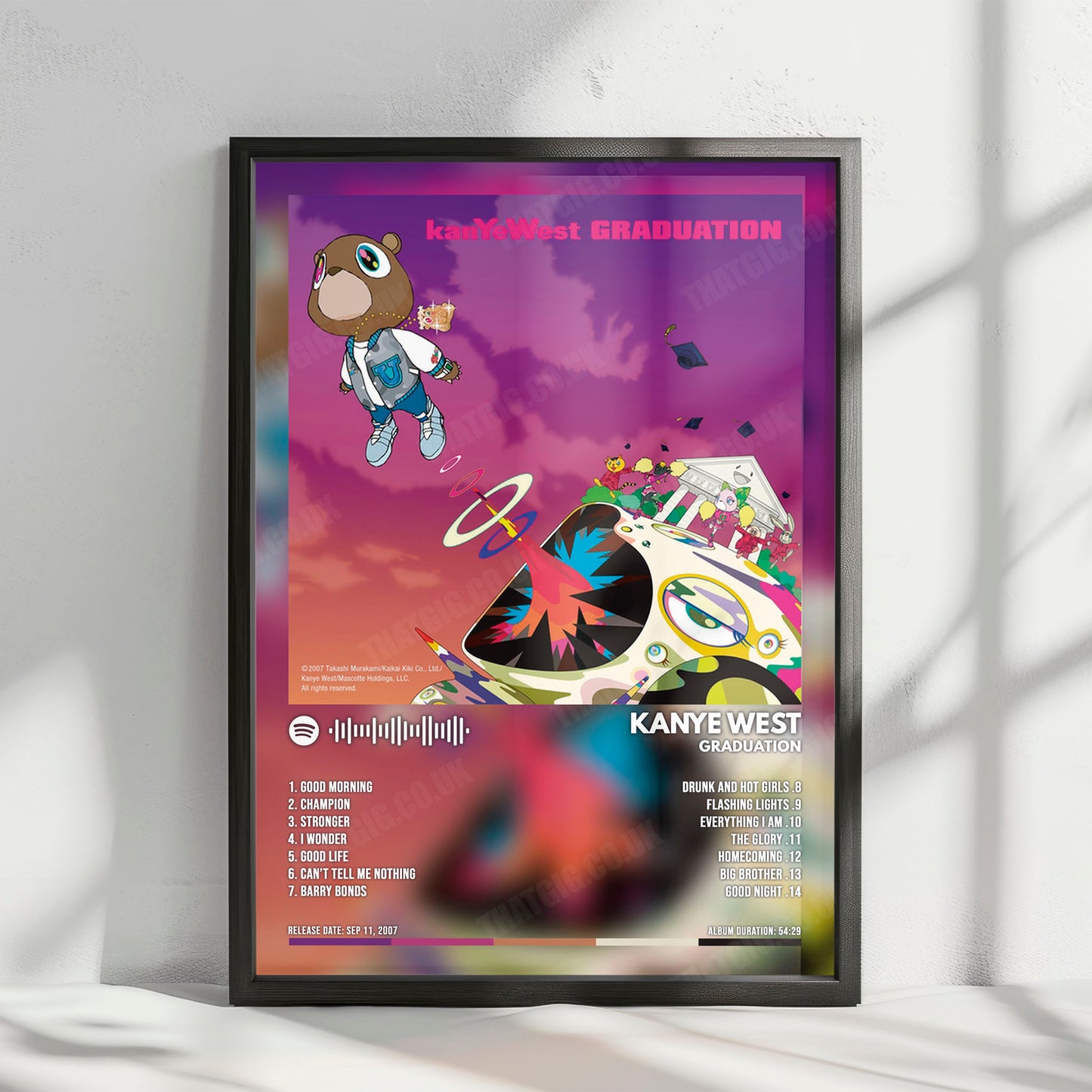 Kanye West - "Graduation" Album Cover Poster - with Complete Tracklist