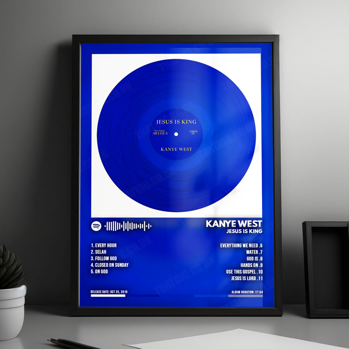 Kanye West "Jesus Is King" Album Cover Poster - with Complete Tracklist