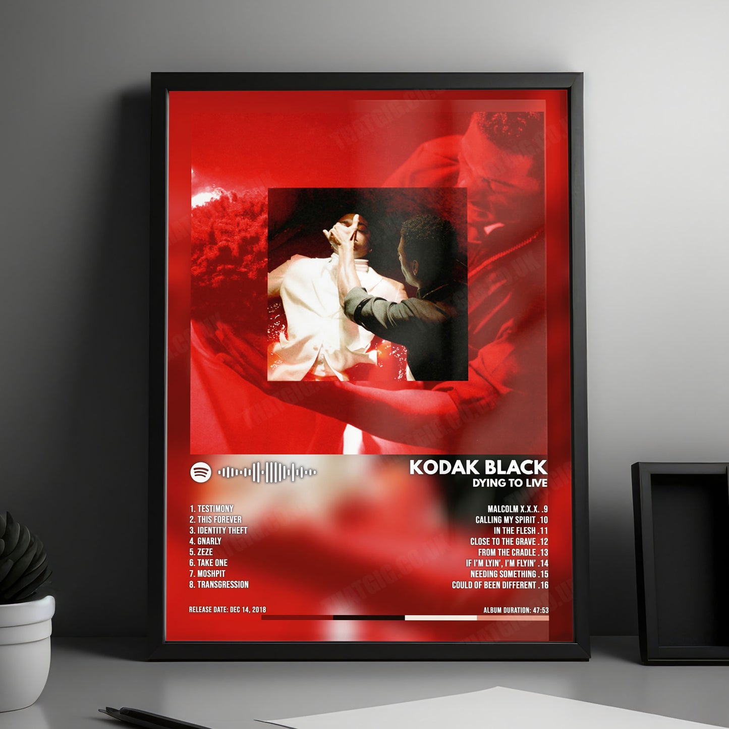 Kodak Black "Dying to Live" Album Cover Poster - with Complete Tracklist