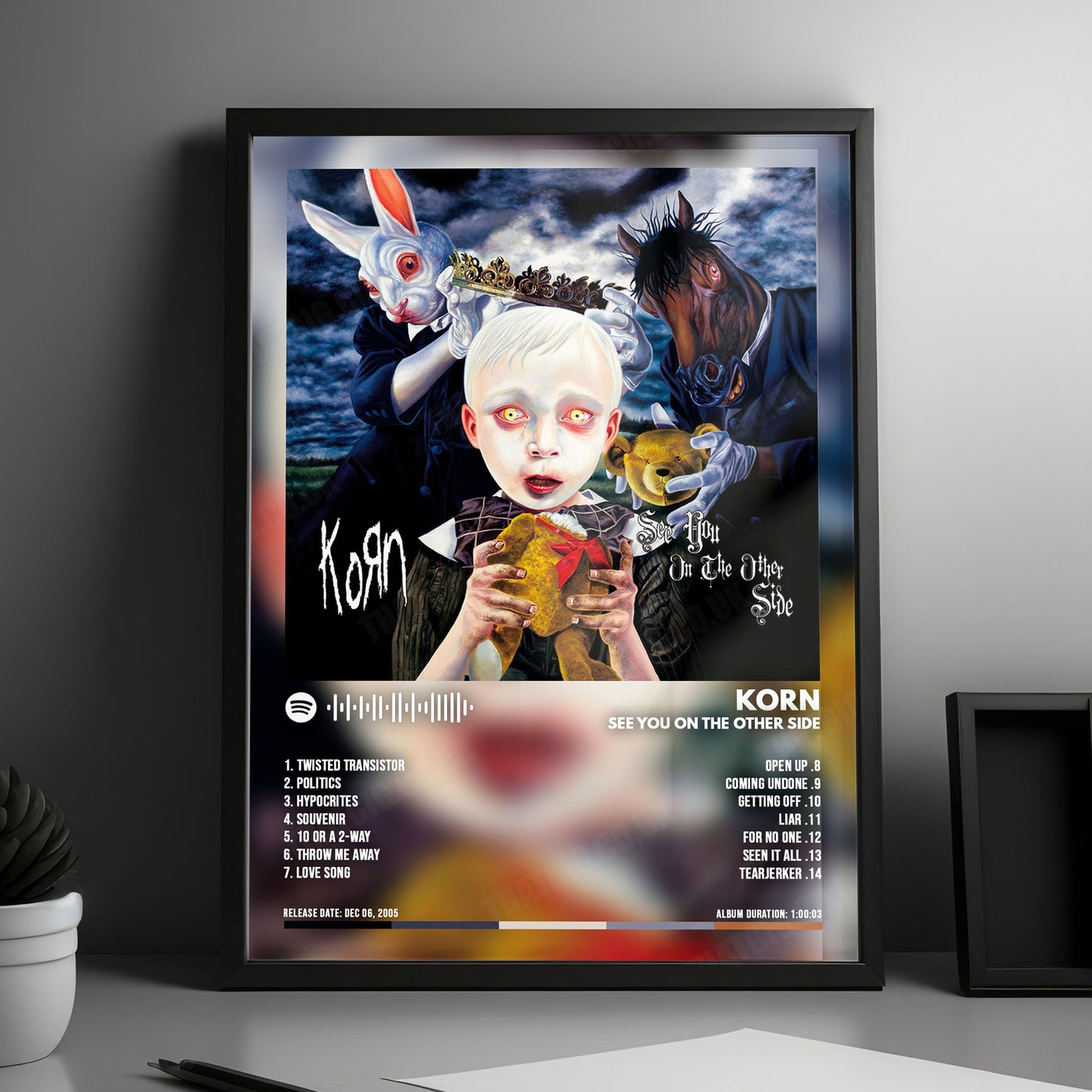 Korn "See You on the Other Side " Album Cover Poster - with Complete Tracklist