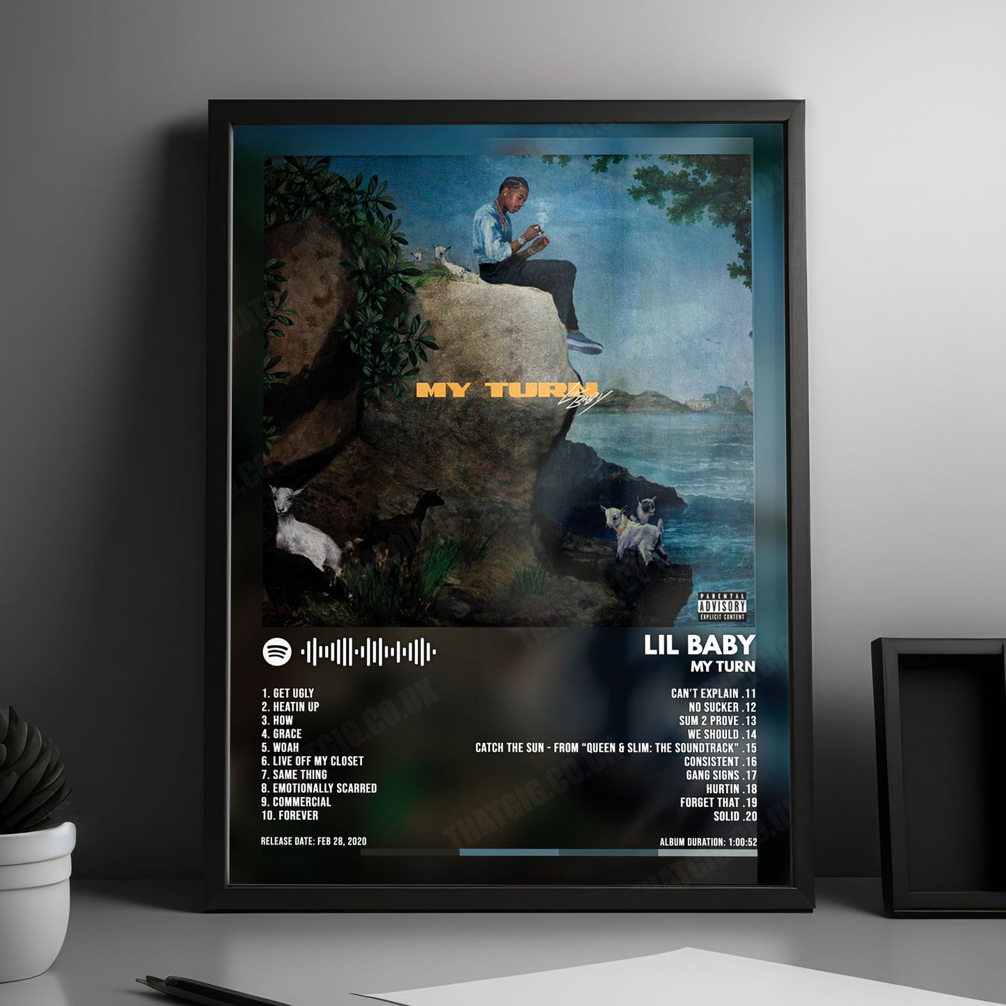 Lil Baby "My Turn" Album Cover Poster - with Complete Tracklist