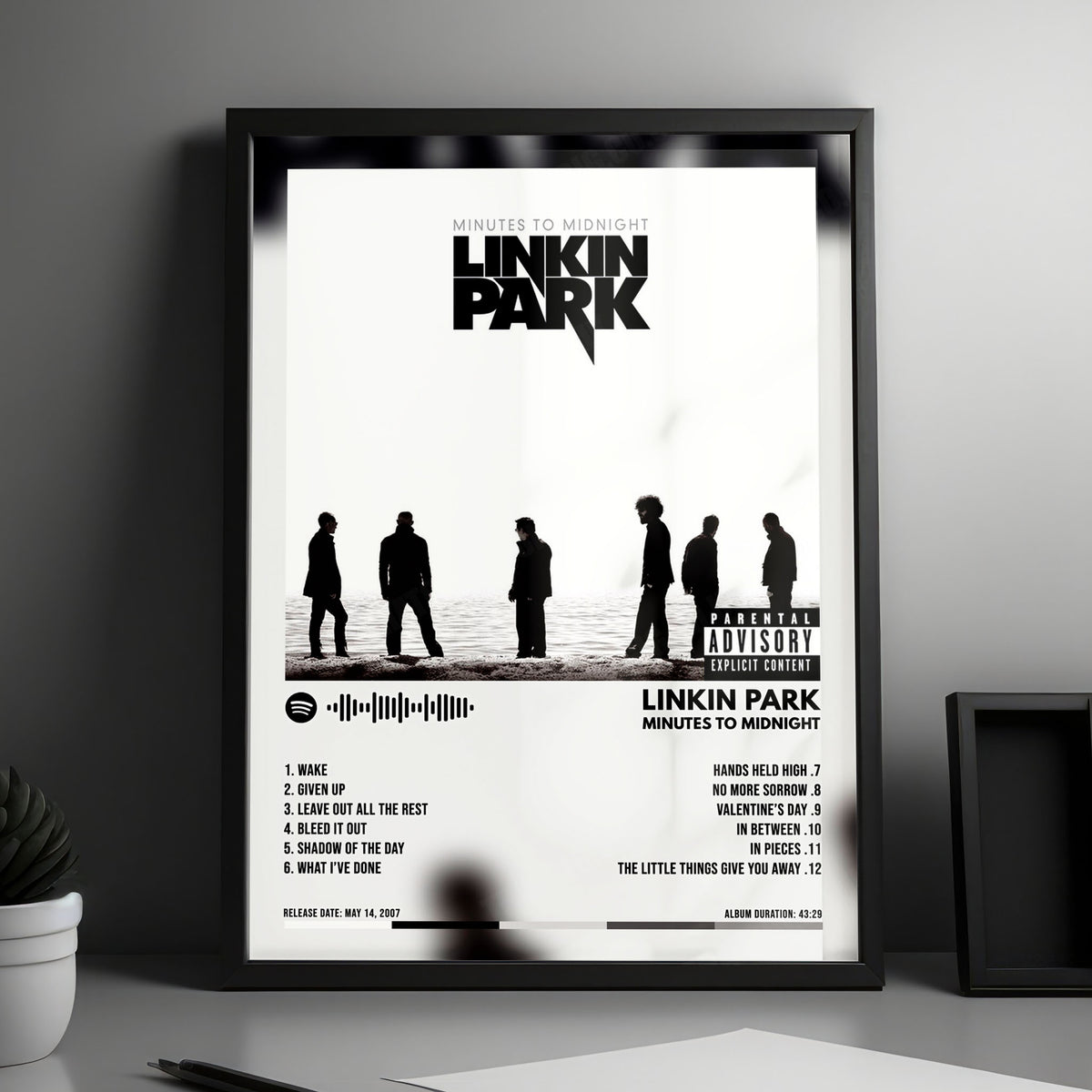 Linkin Park "Minutes to Midnight" Album Cover Poster - with Complete Tracklist