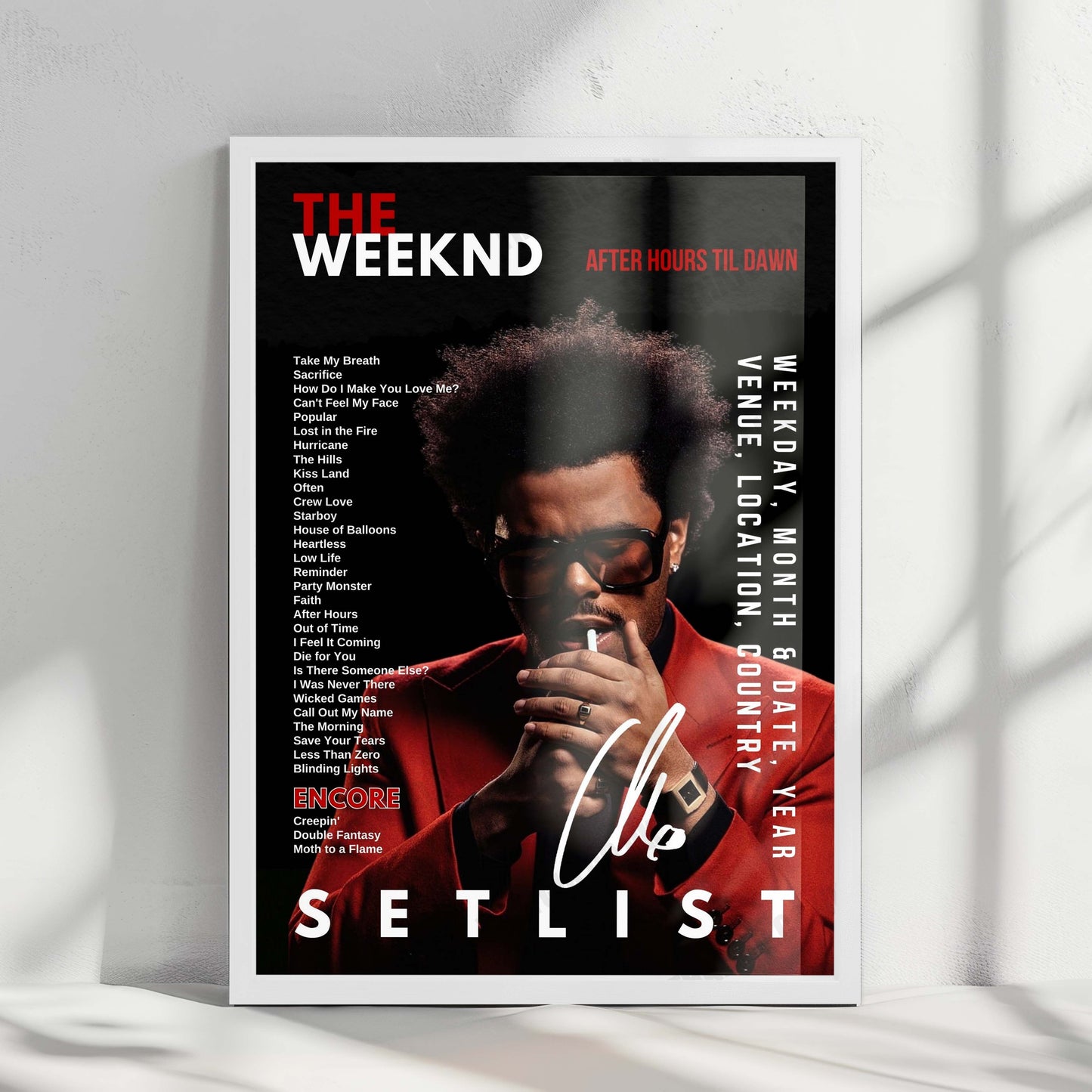 The Weeknd Setlist Poster - Rogers Centre, Toronto - July 27th, 2025
