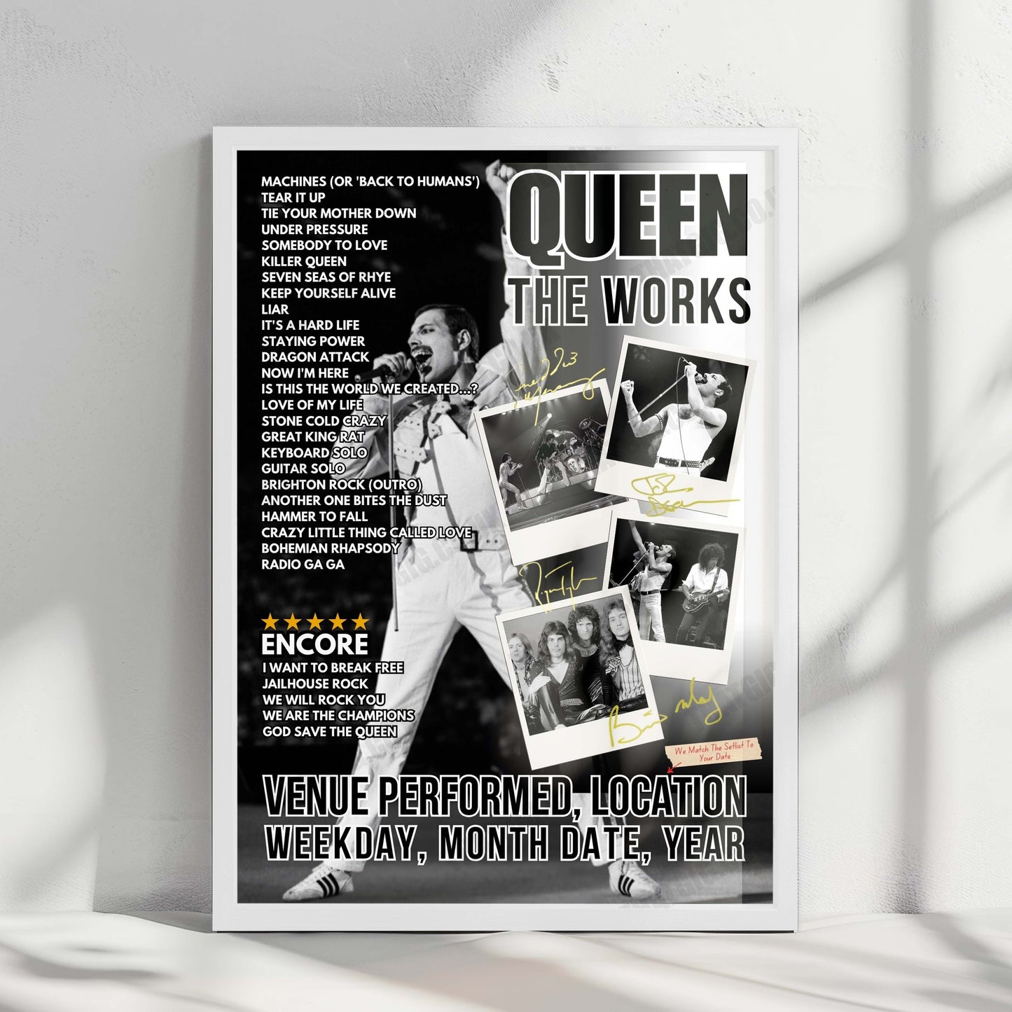 Queen Setlist Poster - Arizona Veterans Memorial Coliseum, Phoenix - September 10th, 1982