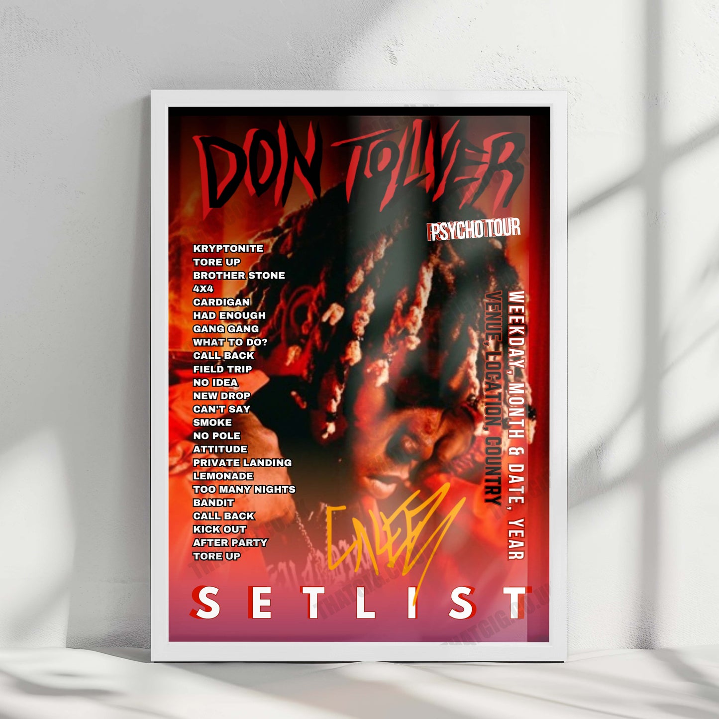Don Toliver Setlist Poster - The O2 Arena, London - June 4th, 2025