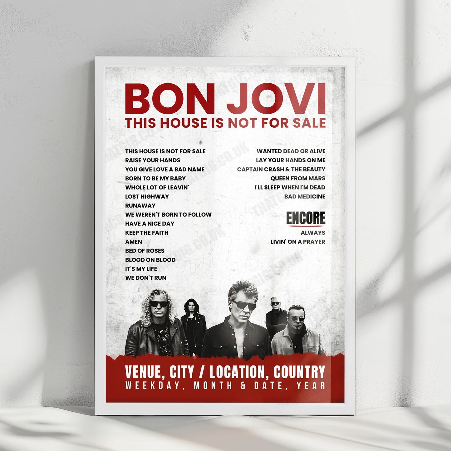 Bon Jovi Setlist Poster - AT&T Center, San Antonio - March 22nd, 2018