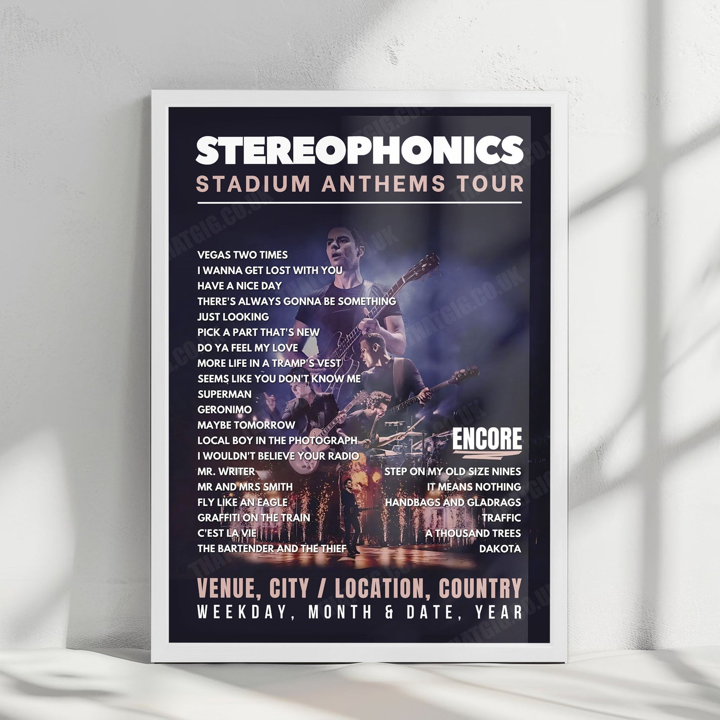 Stereophonics Setlist Poster - Victoria Park, Warrington - May 25th, 2025