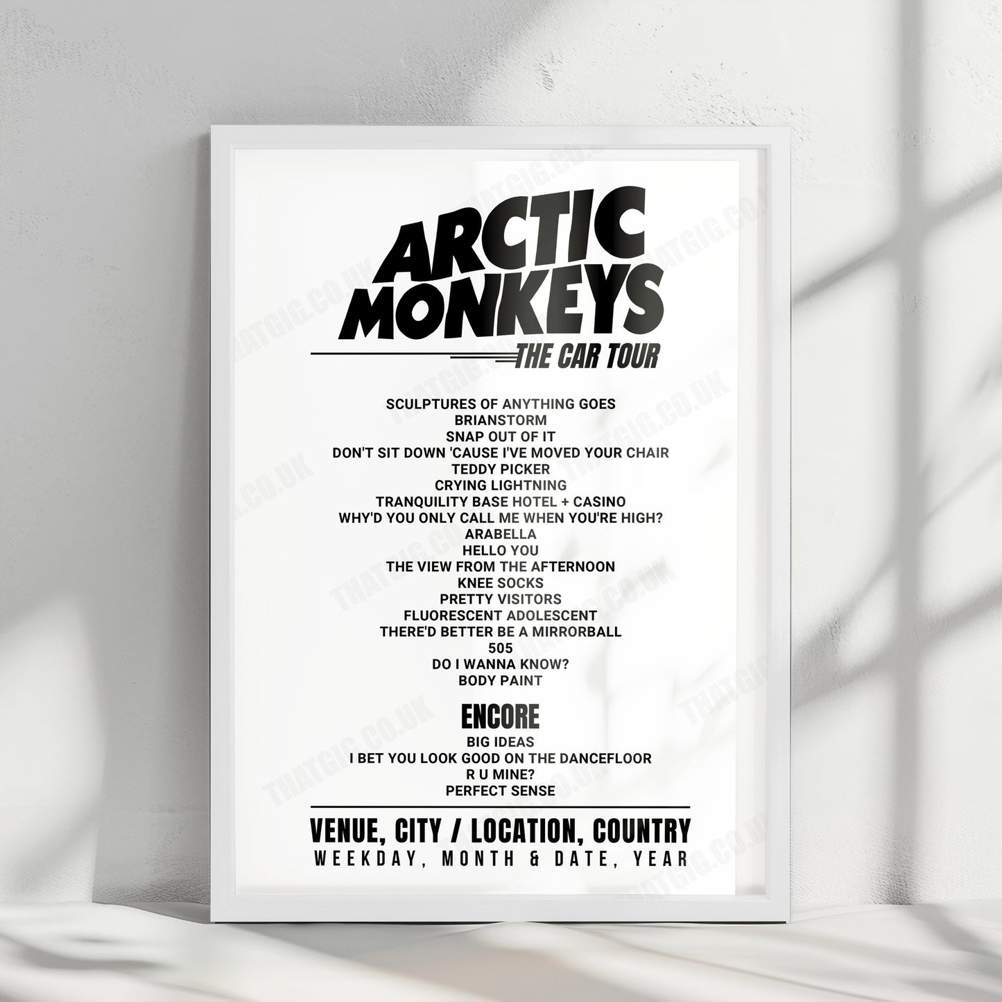 Arctic Monkeys Setlist Poster - Distrito Anhembi, São Paulo - November 5th, 2022