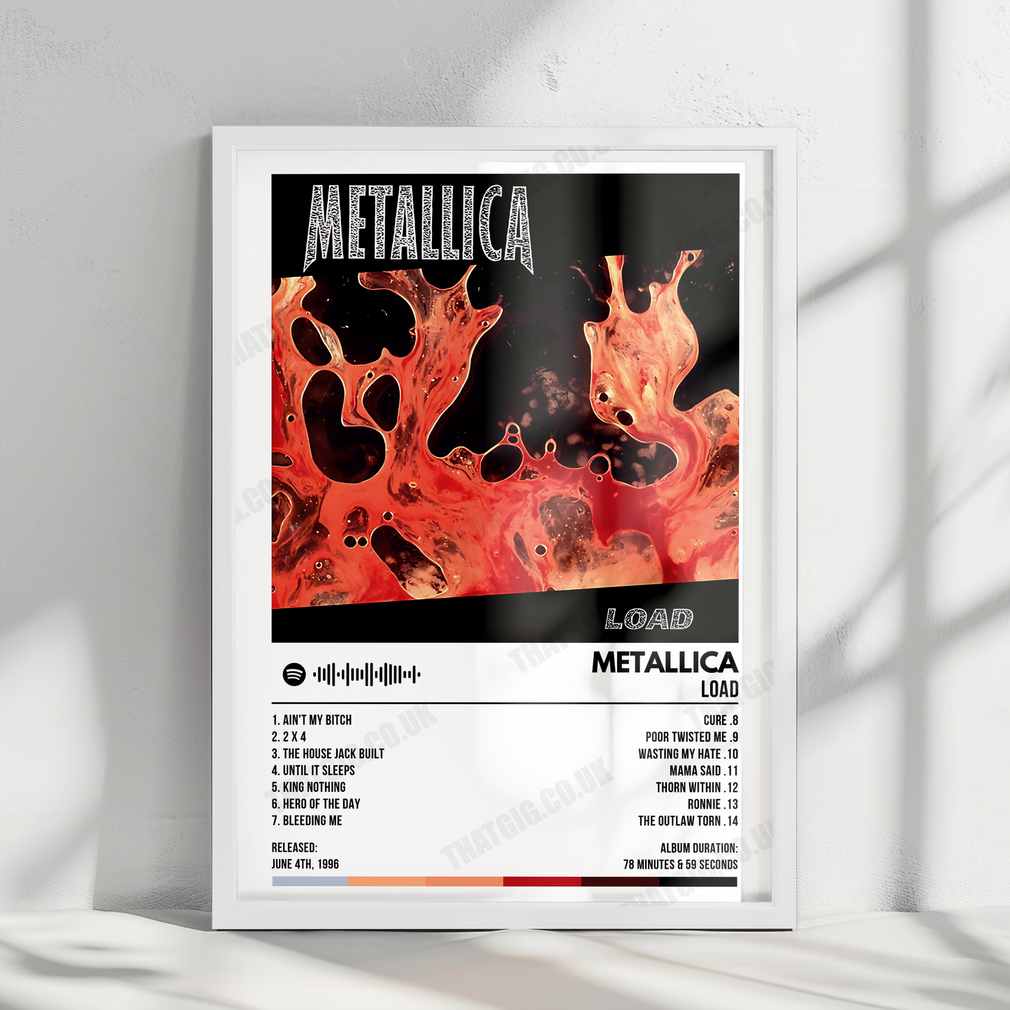 Metallica "Load" Album Cover Poster - with Complete Tracklist
