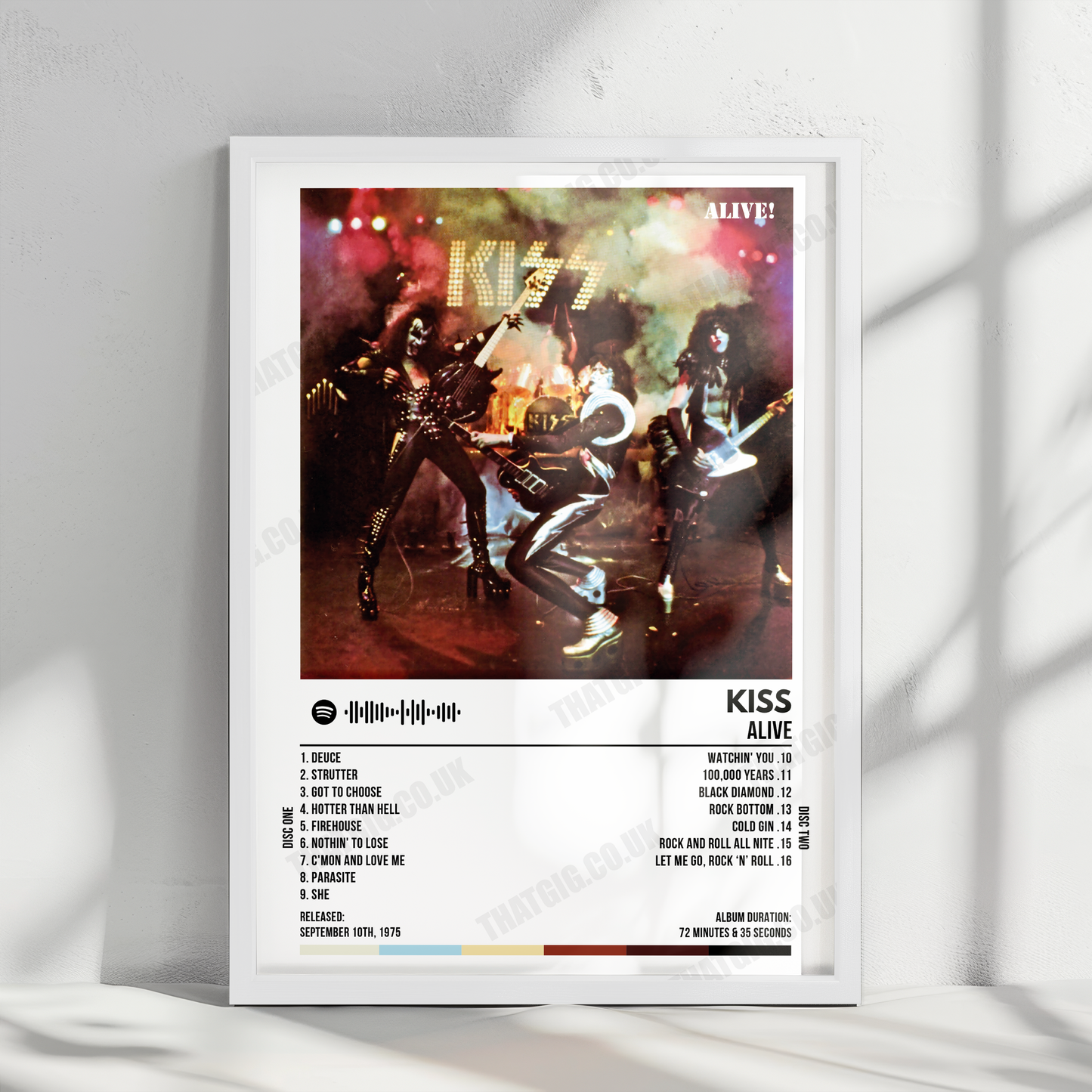Kiss "Alive!" Album Cover Poster - with Complete Tracklist