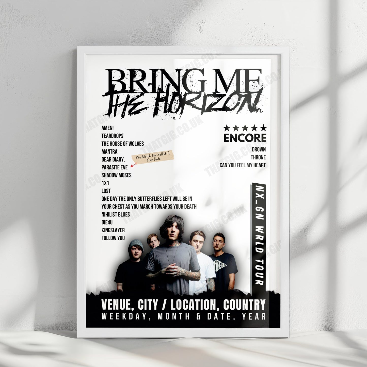 Bring Me the Horizon Setlist Poster - Pannonia Fields II, Nickelsdorf - June 16th, 2024