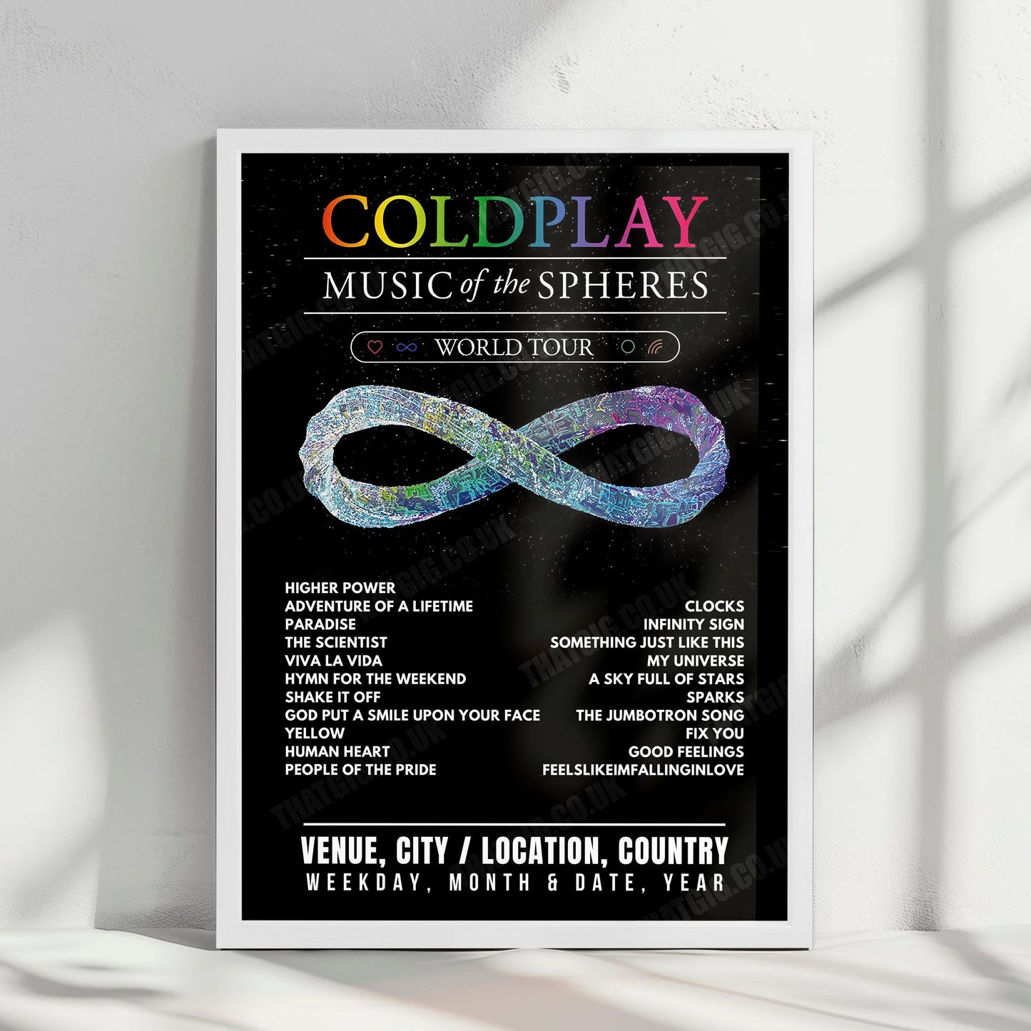 Coldplay Setlist Poster - Croke Park, Dublin - August 30th, 2024