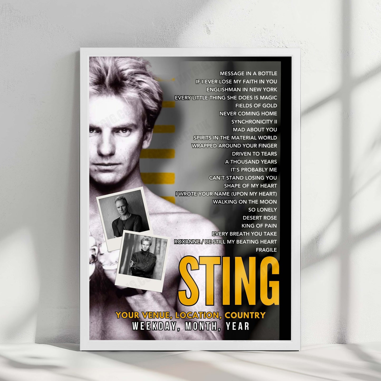 Sting Setlist Poster - Wertwiesenpark, Heilbronn - June 7th, 2025