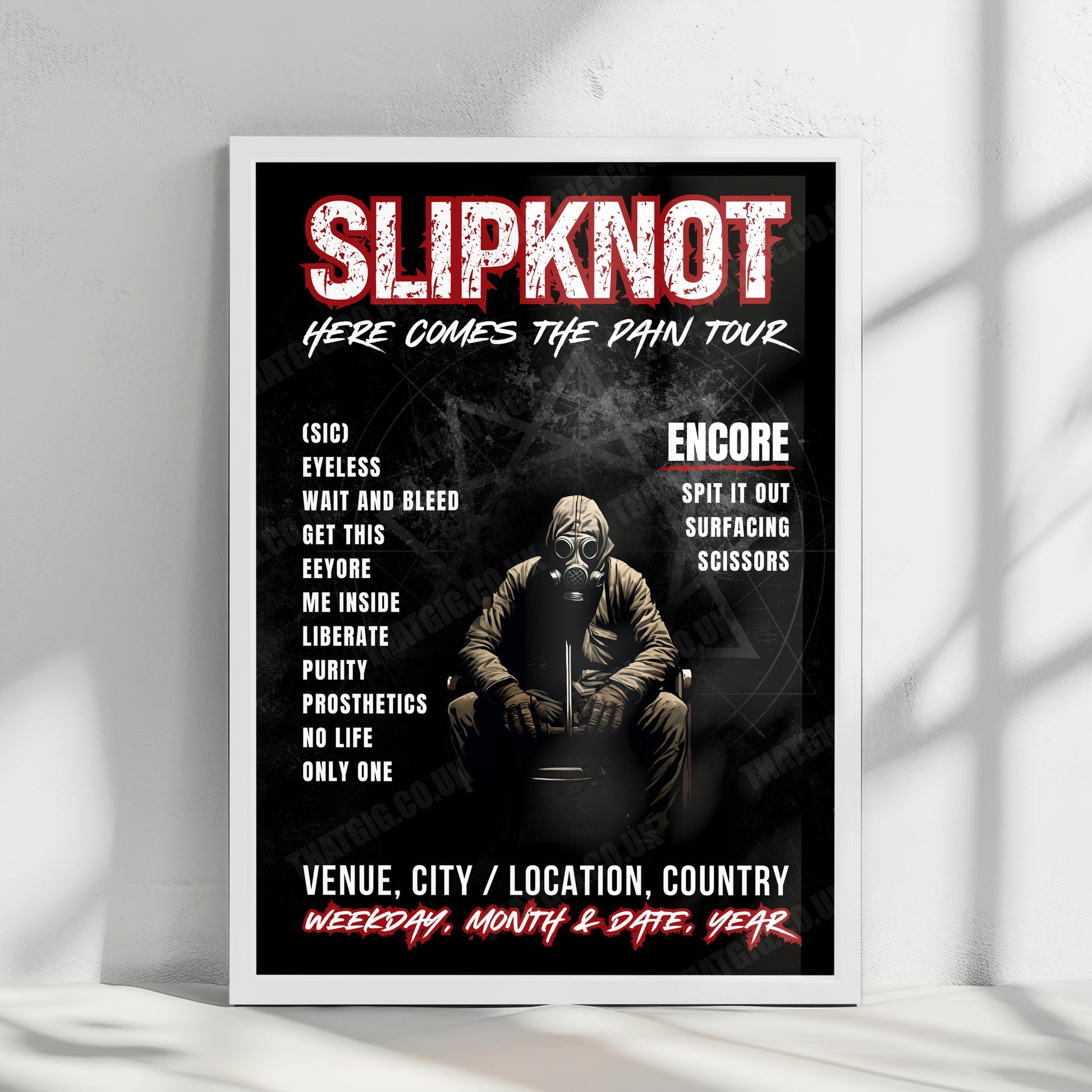 Slipknot Setlist Poster - The O2 Arena, London, England - December 21st, 2024