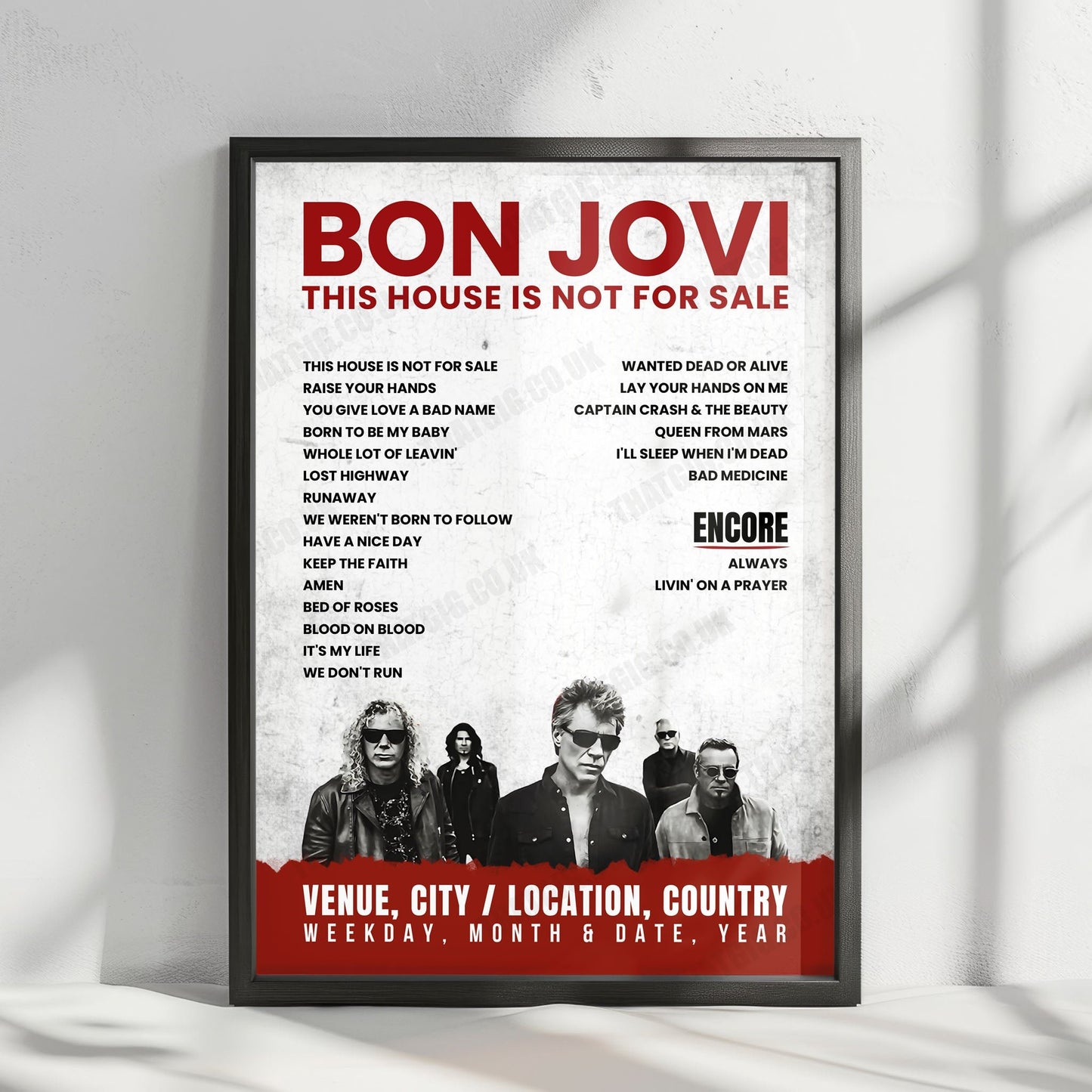 Bon Jovi Setlist Poster - Pedreira Paulo Leminski, Curitiba - September 27th, 2019
