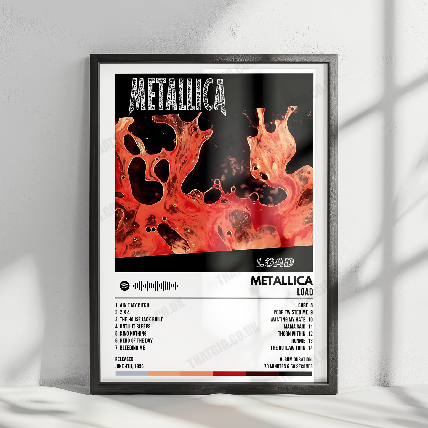 Metallica "Load" Album Cover Poster - with Complete Tracklist