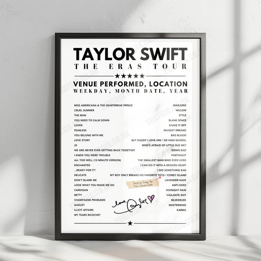 Taylor Swift Setlist Poster - Allianz Parque, São Paulo - November 26th, 2023