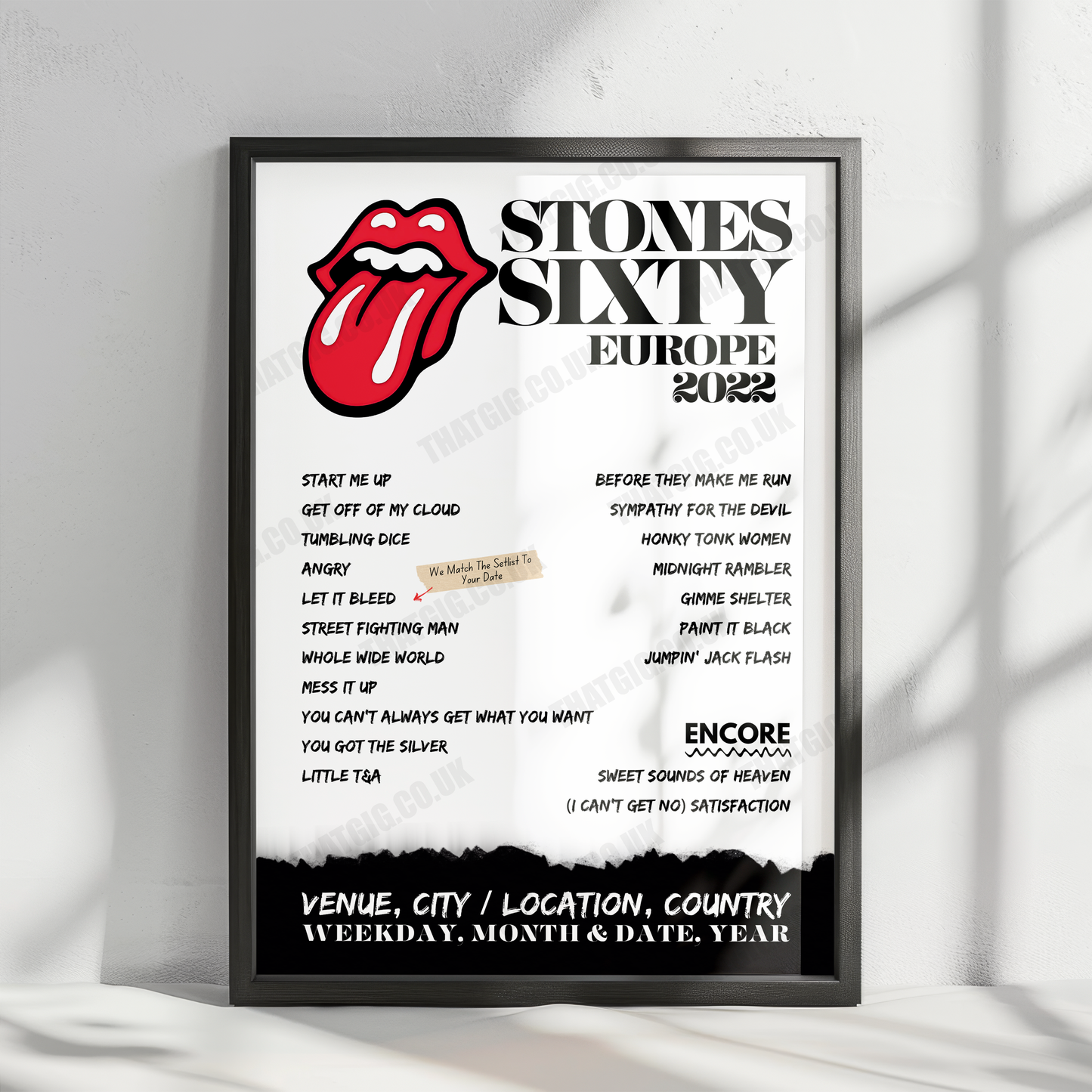 The Rolling Stones Setlist Poster - Waldbühne, Berlin, Germany - August 3rd, 2022