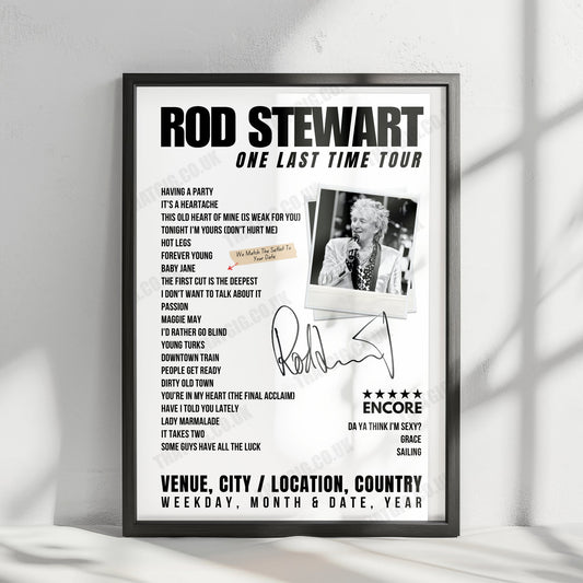 Rod Stewart Setlist Poster - Jyske Bank Boxen Herning - December 18th, 2024