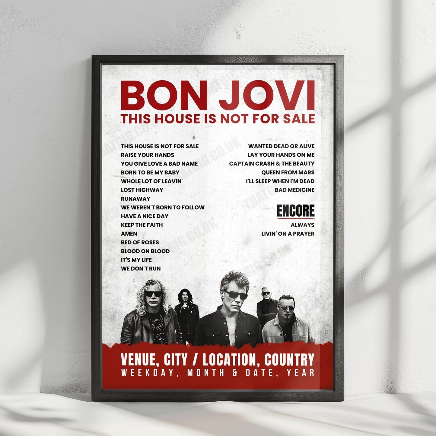 Bon Jovi Setlist Poster - AT&T Center, San Antonio - March 22nd, 2018