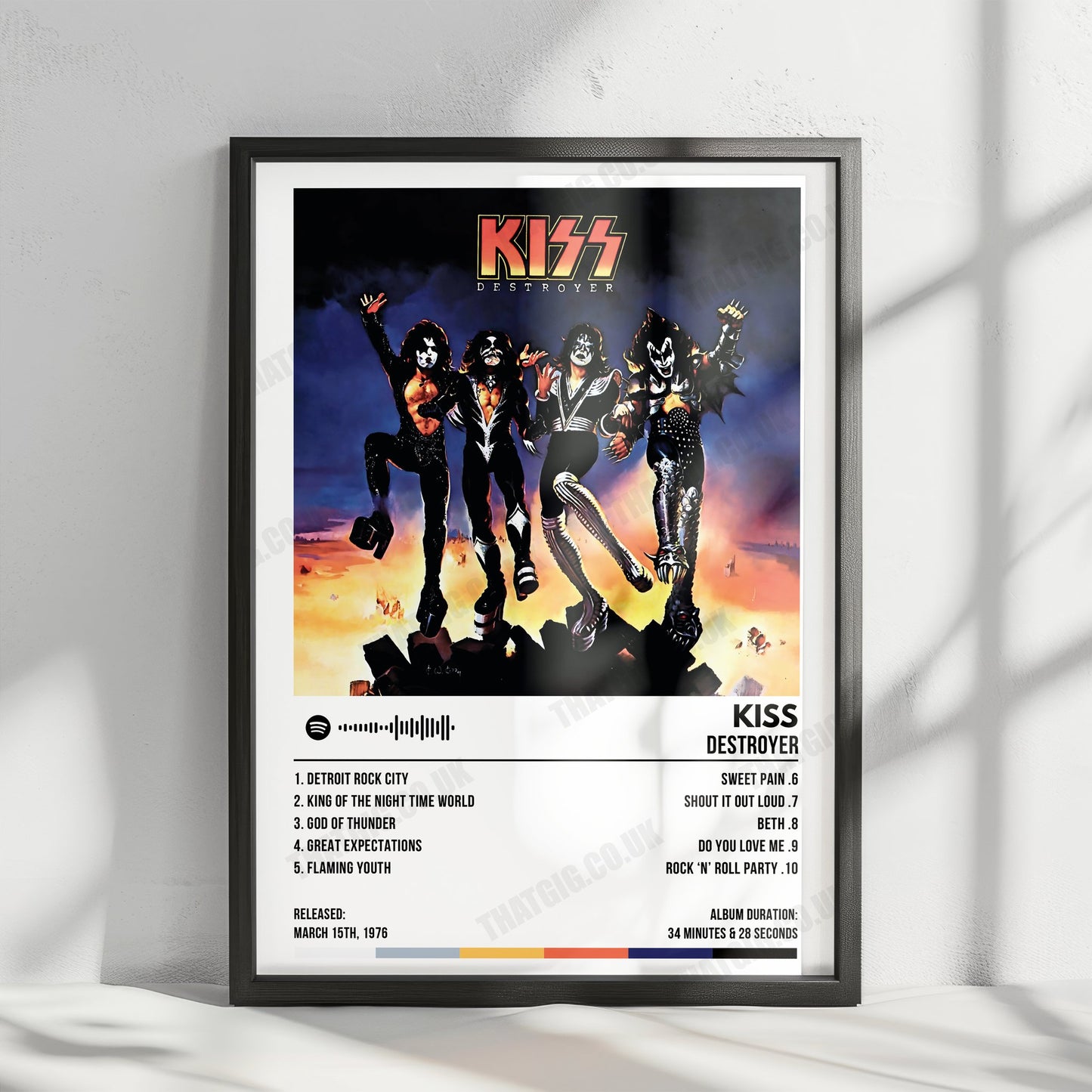 Kiss "Destroyer" Album Cover Poster - with Complete Tracklist