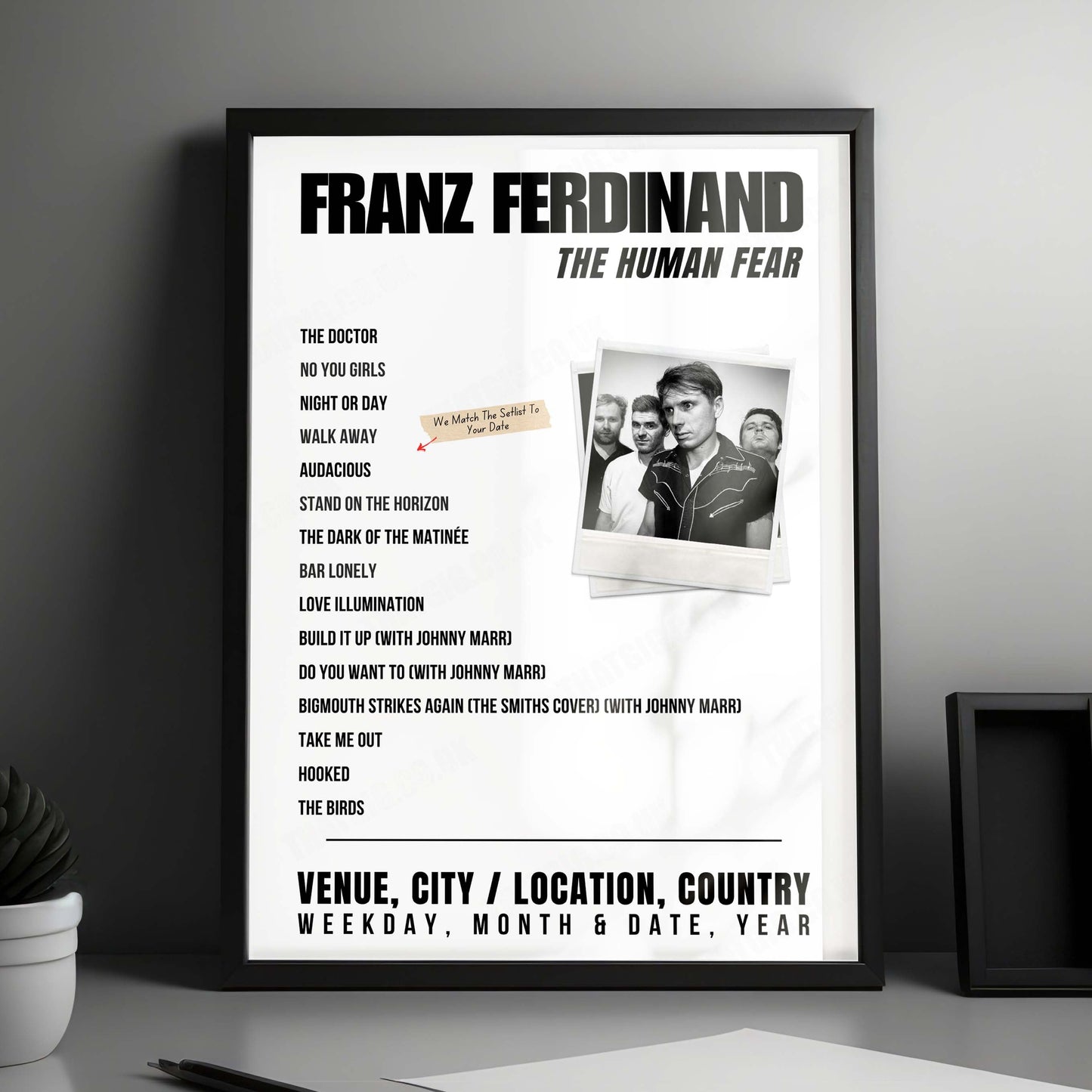 Franz Ferdinand Setlist Poster - TivoliVredenburg Grote Zaal, Utrecht - July 13th, 2025
