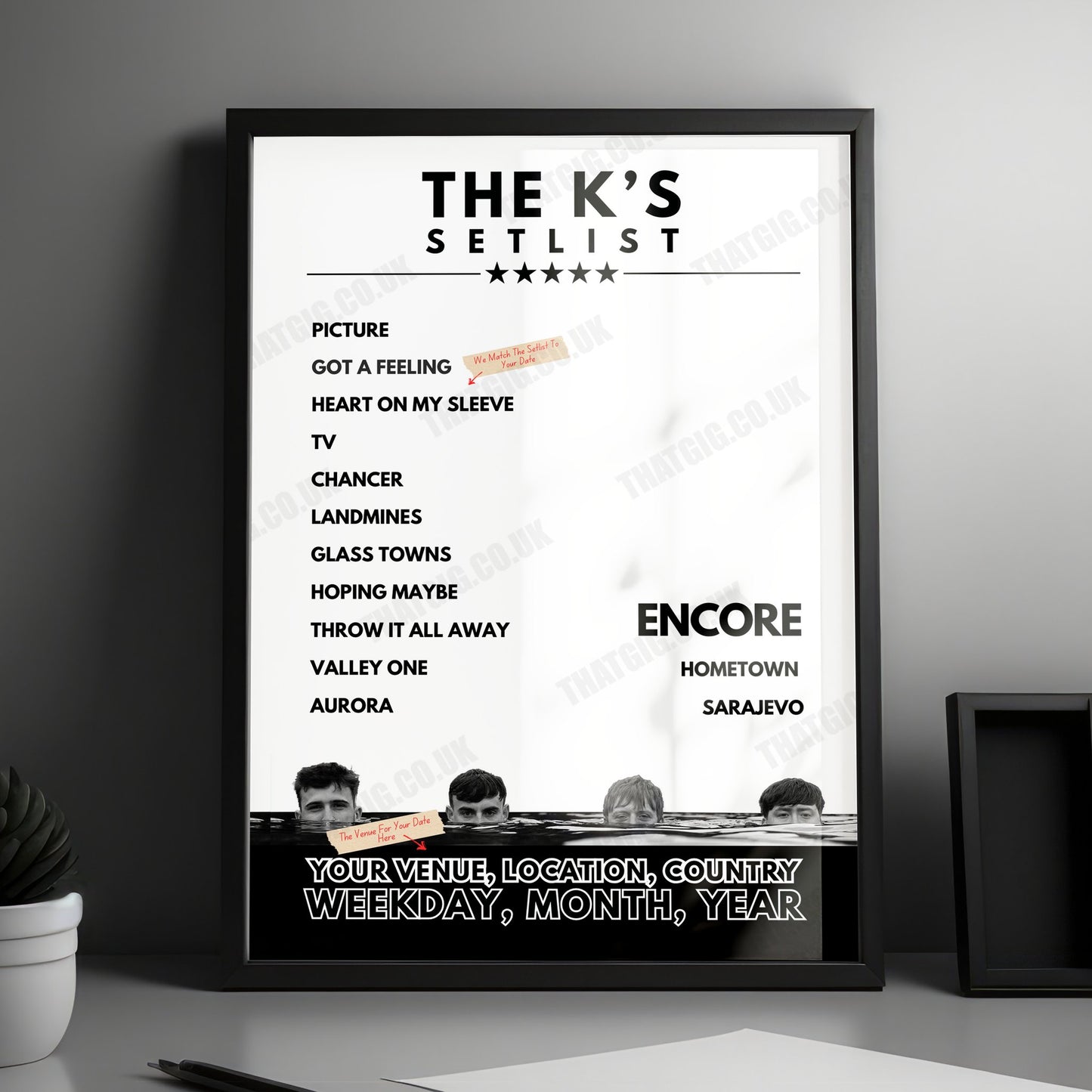 The K's Setlist Poster - Stylus, Leeds, England - November 16th, 2024