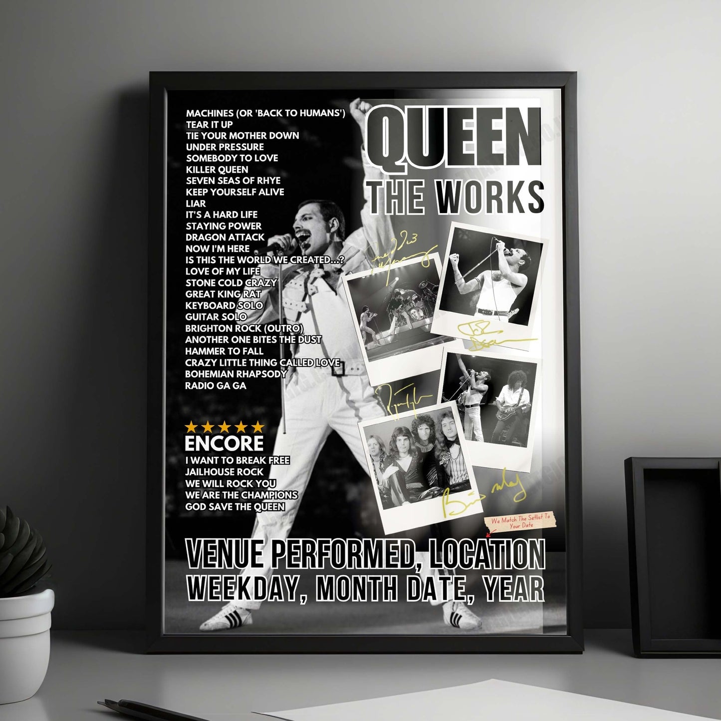 Queen Setlist Poster - Arizona Veterans Memorial Coliseum, Phoenix - September 10th, 1982