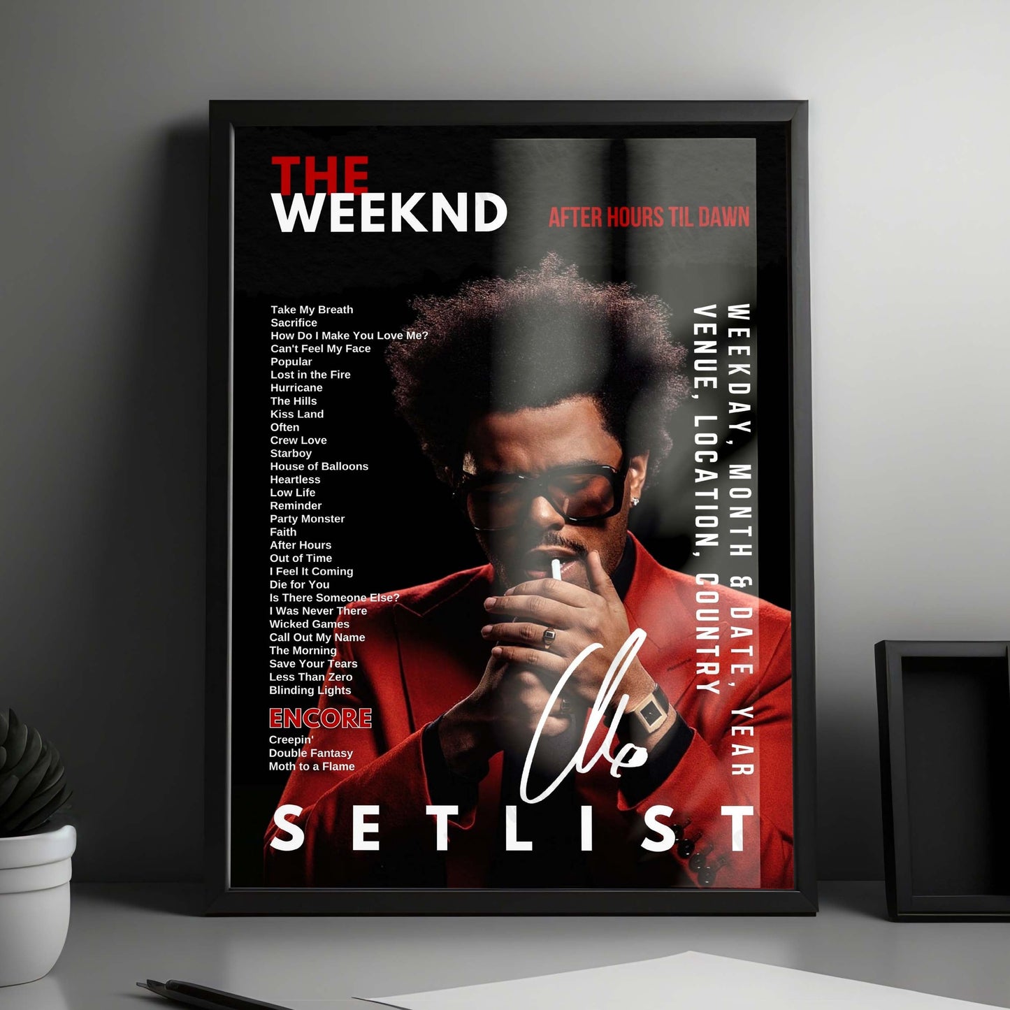 The Weeknd Setlist Poster - Ford Field, Detroit - May 24th, 2025