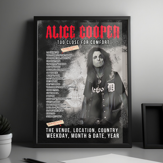 Alice Cooper Setlist Poster - The BayCare Sound, Clearwater - February 8th, 2025