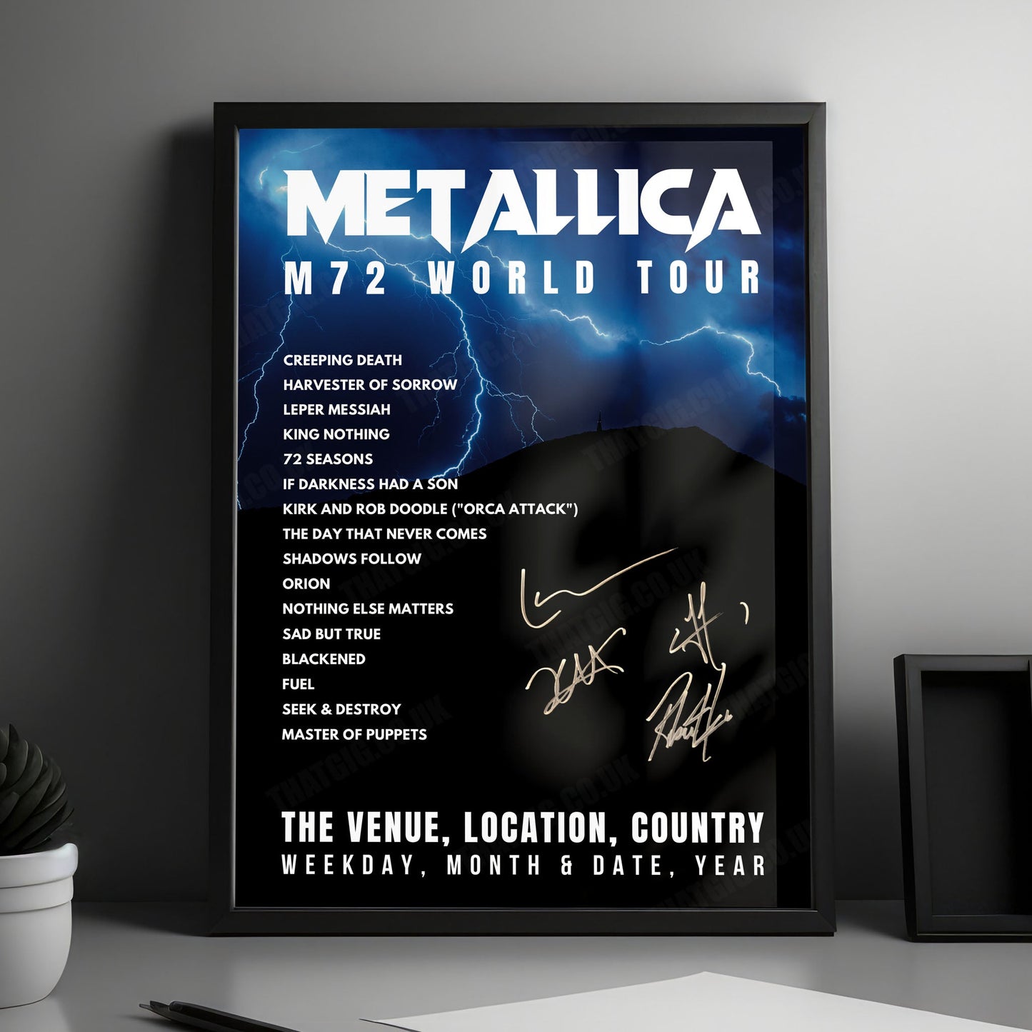 Metallica Setlist Poster - U.S. Bank Stadium, Minneapolis - August 18th, 2024