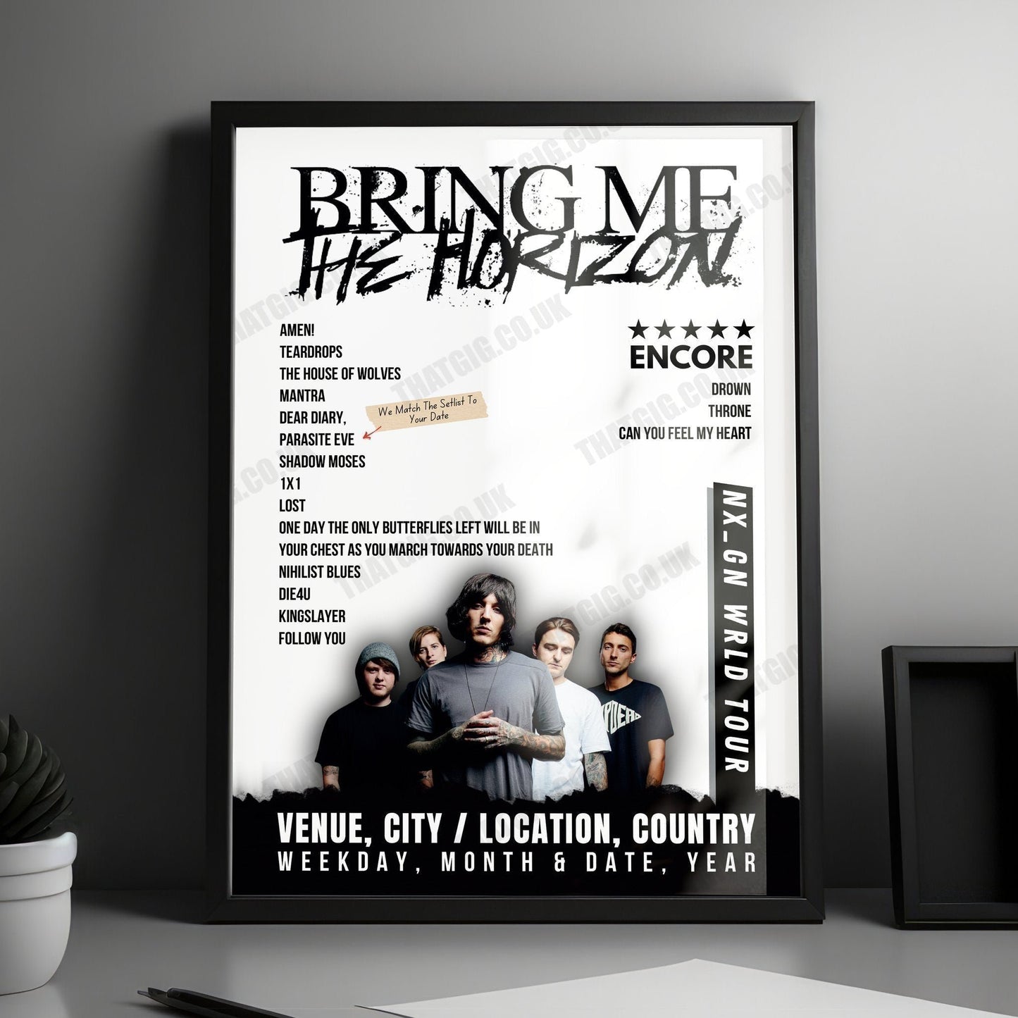 Bring Me the Horizon Setlist Poster - Tuska 2024, Suvilahti, Helsinki, Finland - June 29th, 2024
