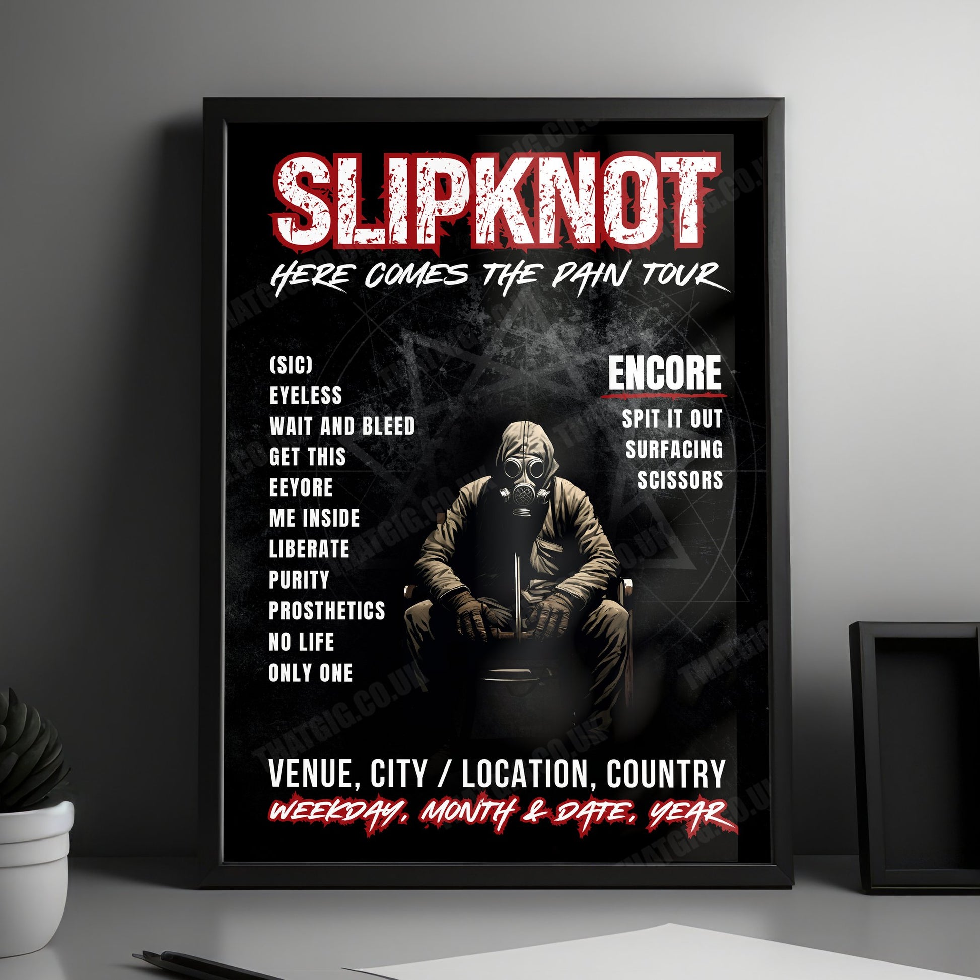 Slipknot Setlist Poster - The O2 Arena, London, England - December 21st, 2024