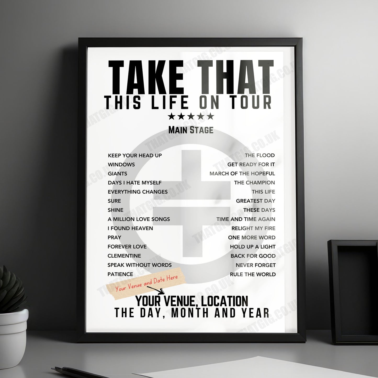 Take That Setlist Poster - First Direct Arena Leeds - April 18th, 2024
