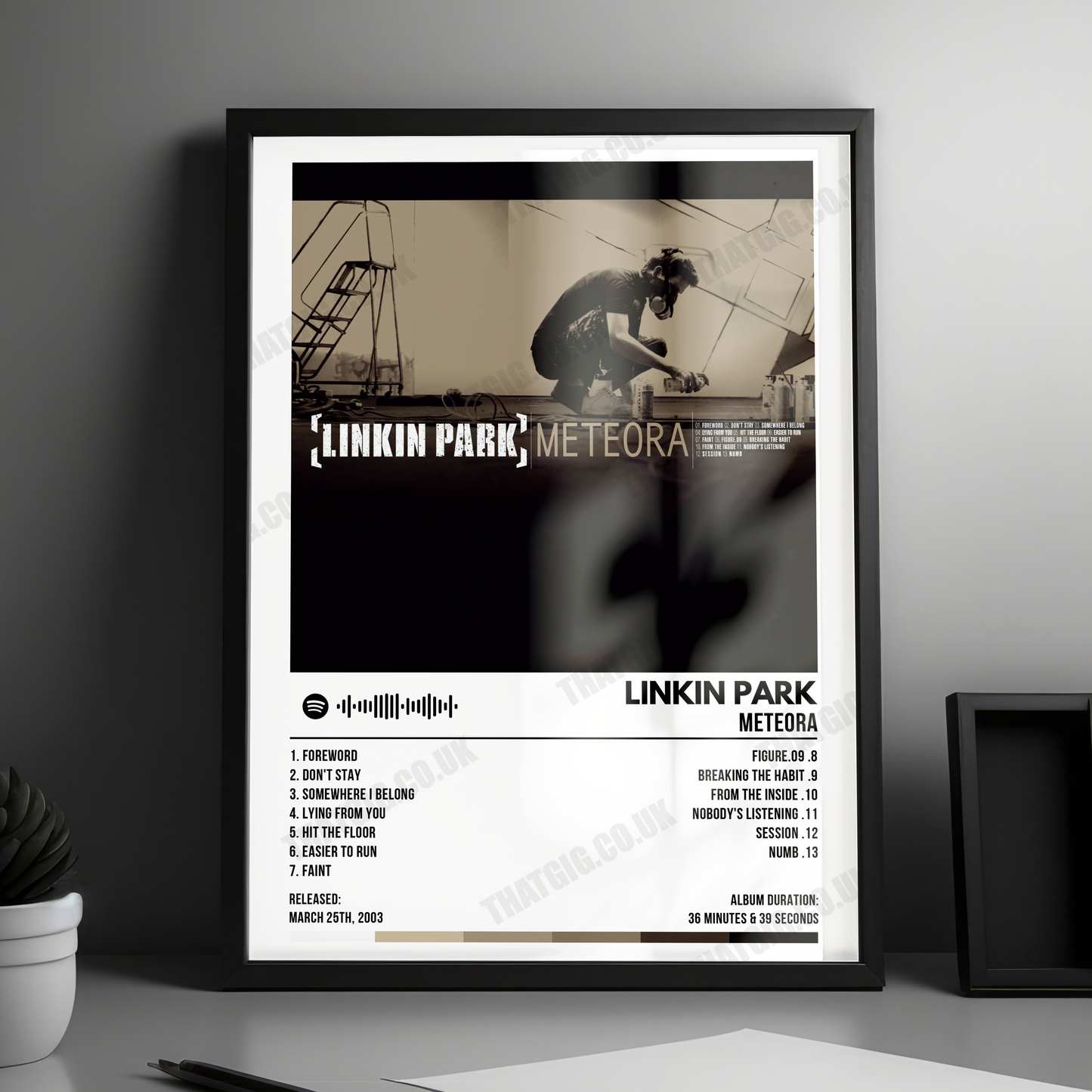 Linkin Park "Meteora" Album Cover Poster - with Complete Tracklist