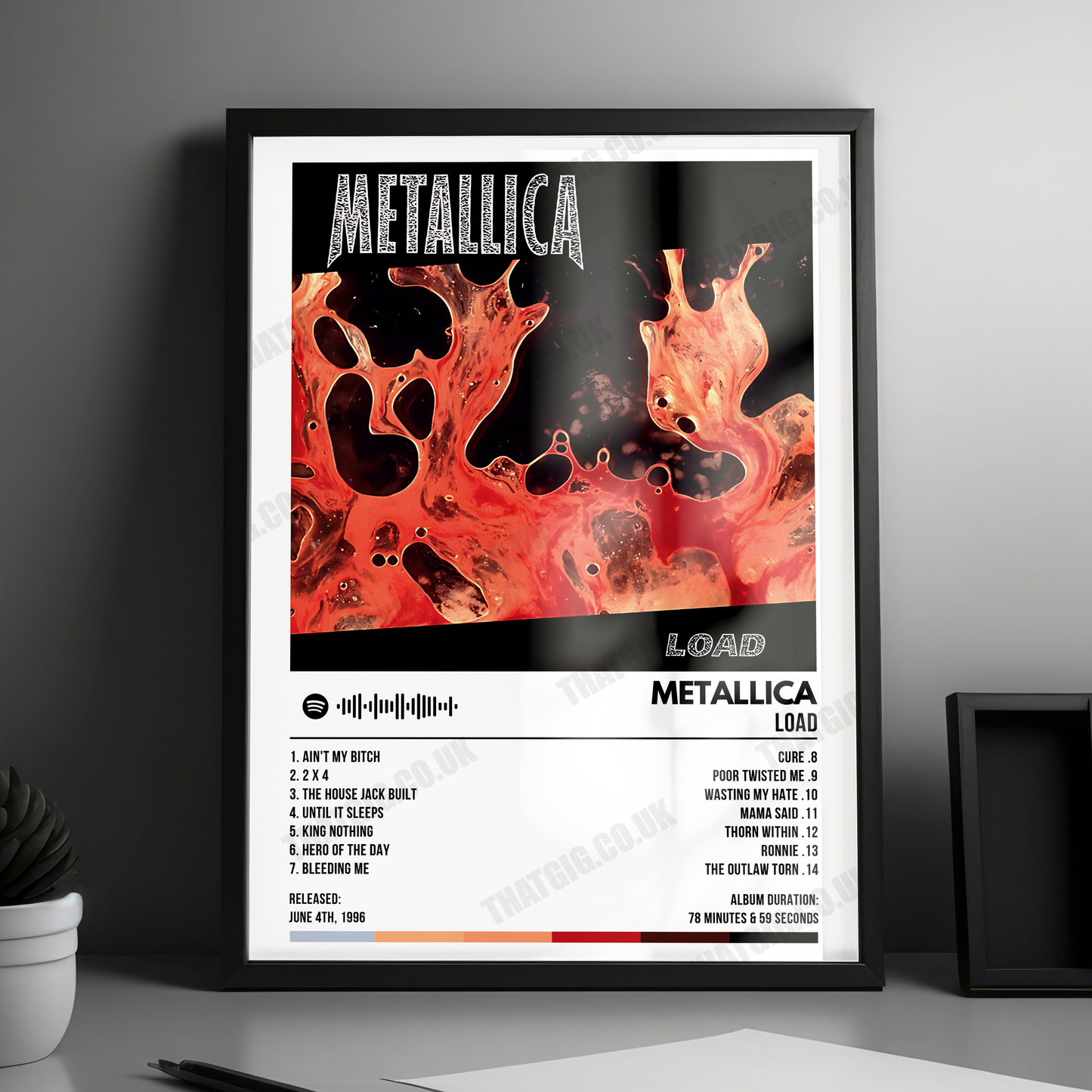 Metallica "Load" Album Cover Poster - with Complete Tracklist