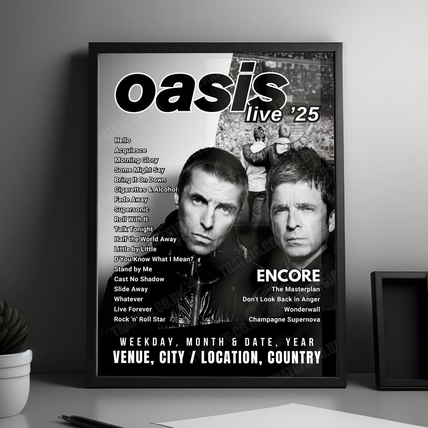 Oasis Setlist Poster - Goyang Stadium, Goyang-si - October 21st, 2025
