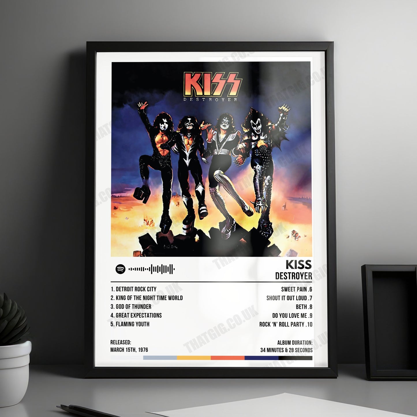 Kiss "Destroyer" Album Cover Poster - with Complete Tracklist