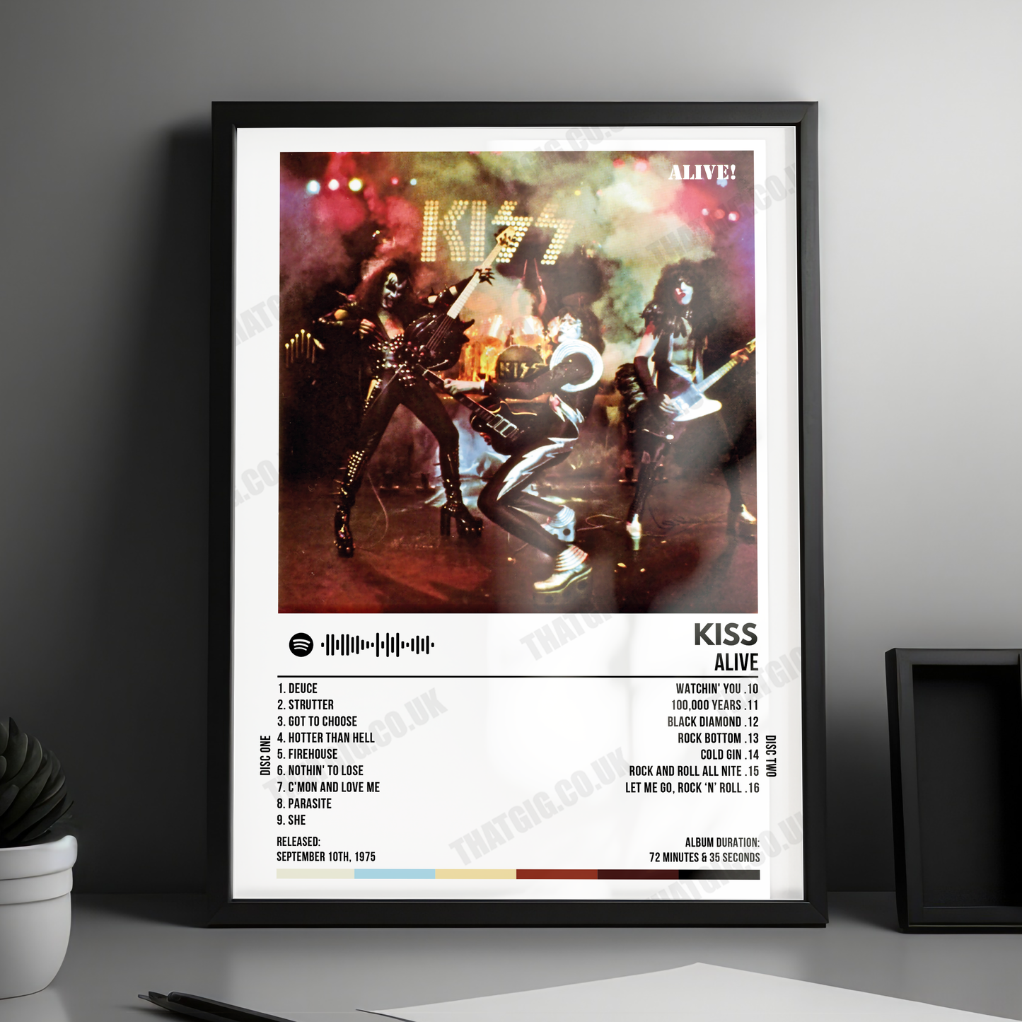 Kiss "Alive!" Album Cover Poster - with Complete Tracklist