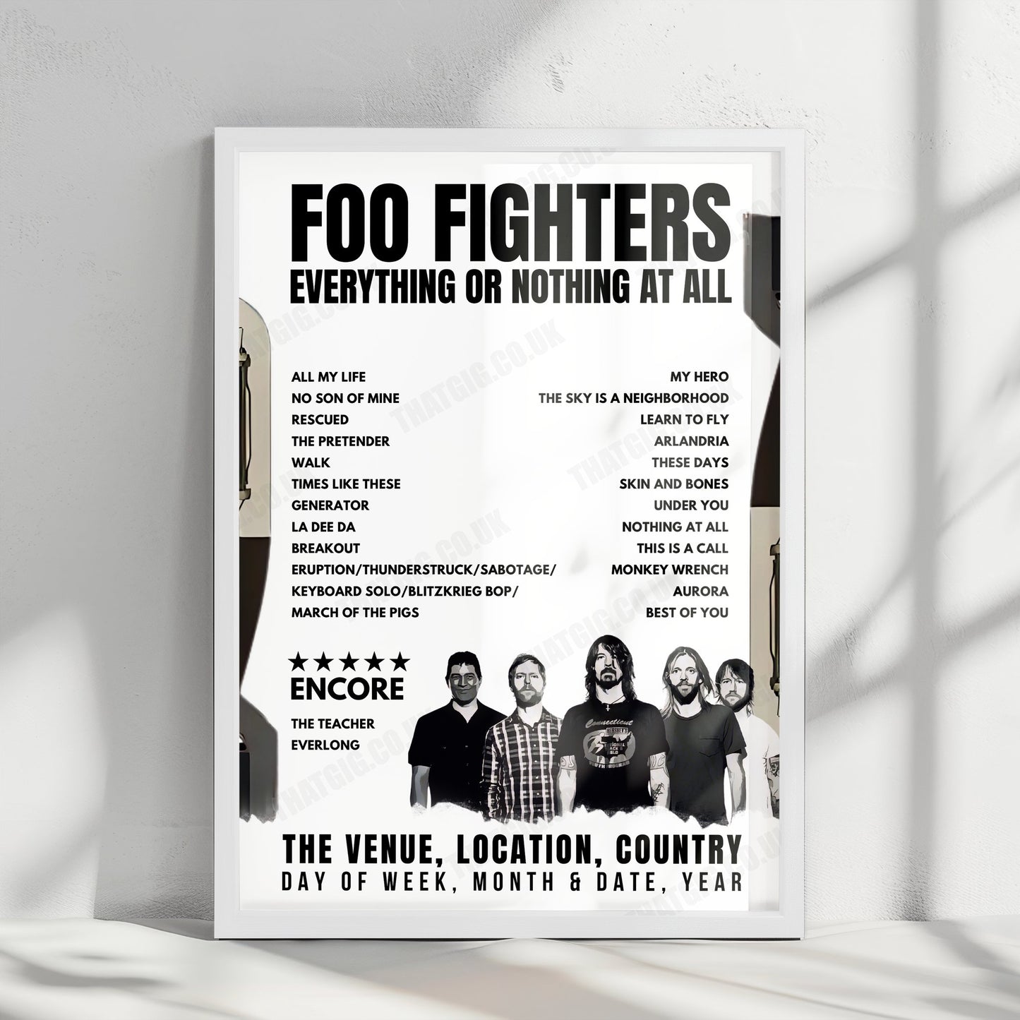 Foo Fighters Setlist Poster - Emirates Old Trafford, Manchester - June 13th, 2024