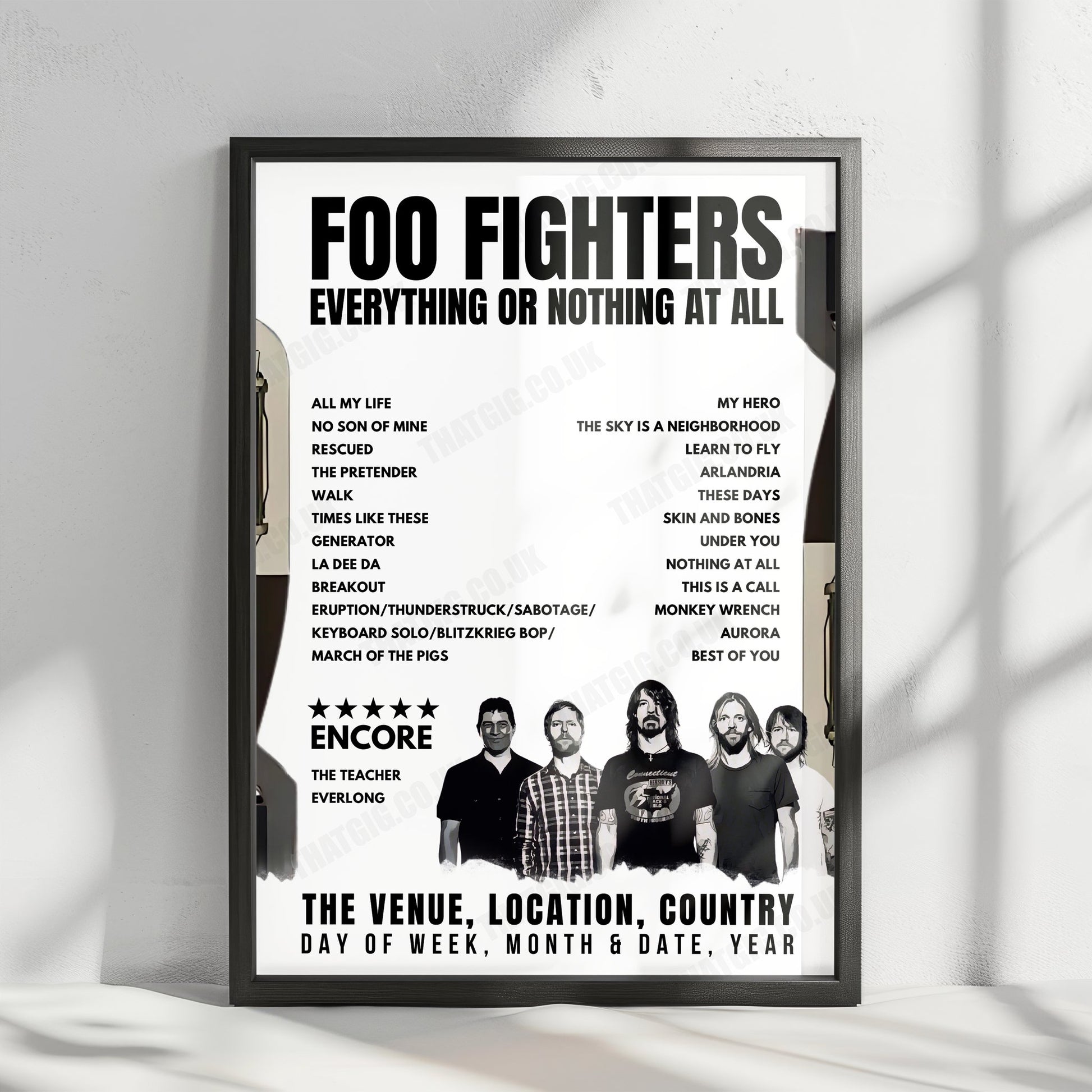 Foo Fighters Setlist Poster - Great American Ball Park, Cincinnati - July 25th, 2024