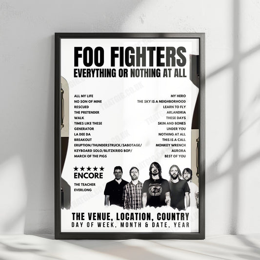 Foo Fighters Setlist Poster - Citi Field, Queens - July 17th, 2024