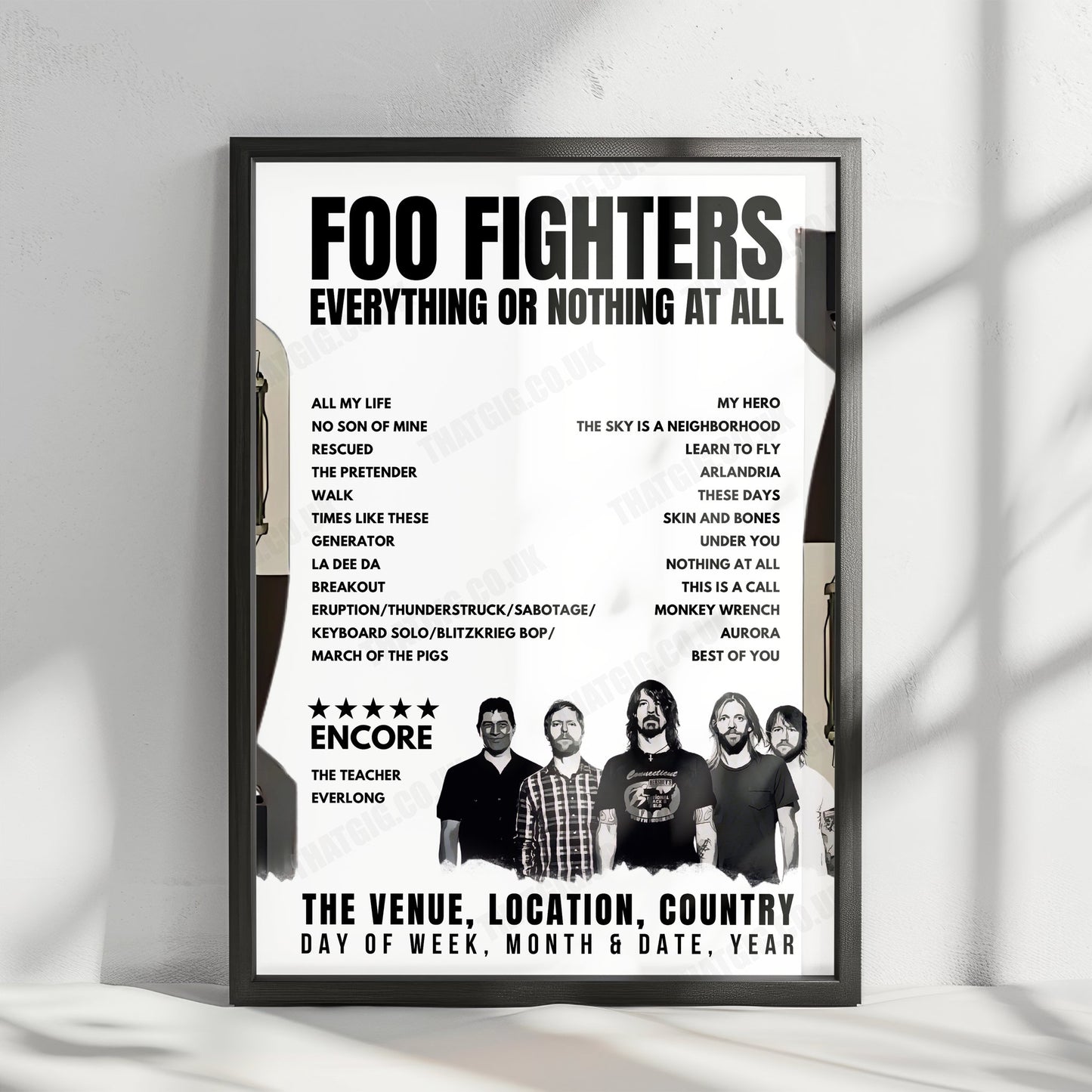 Foo Fighters Setlist Poster - T-Mobile Park, Seattle - August 18th, 2024