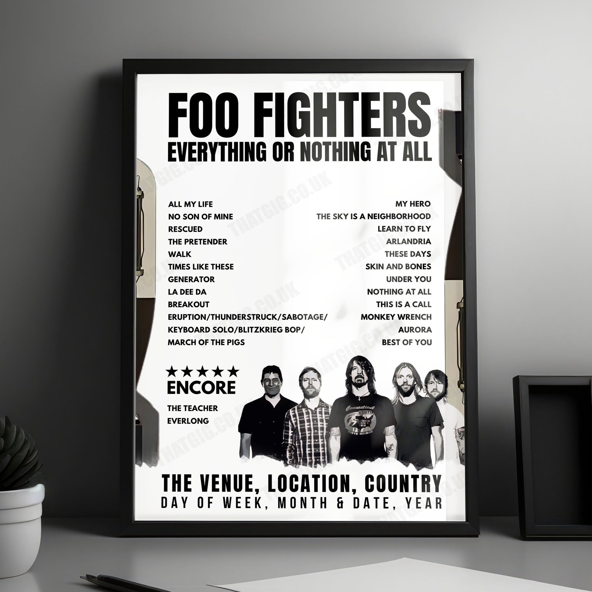 Foo Fighters Setlist Poster - Emirates Old Trafford, Manchester - June 15th, 2024