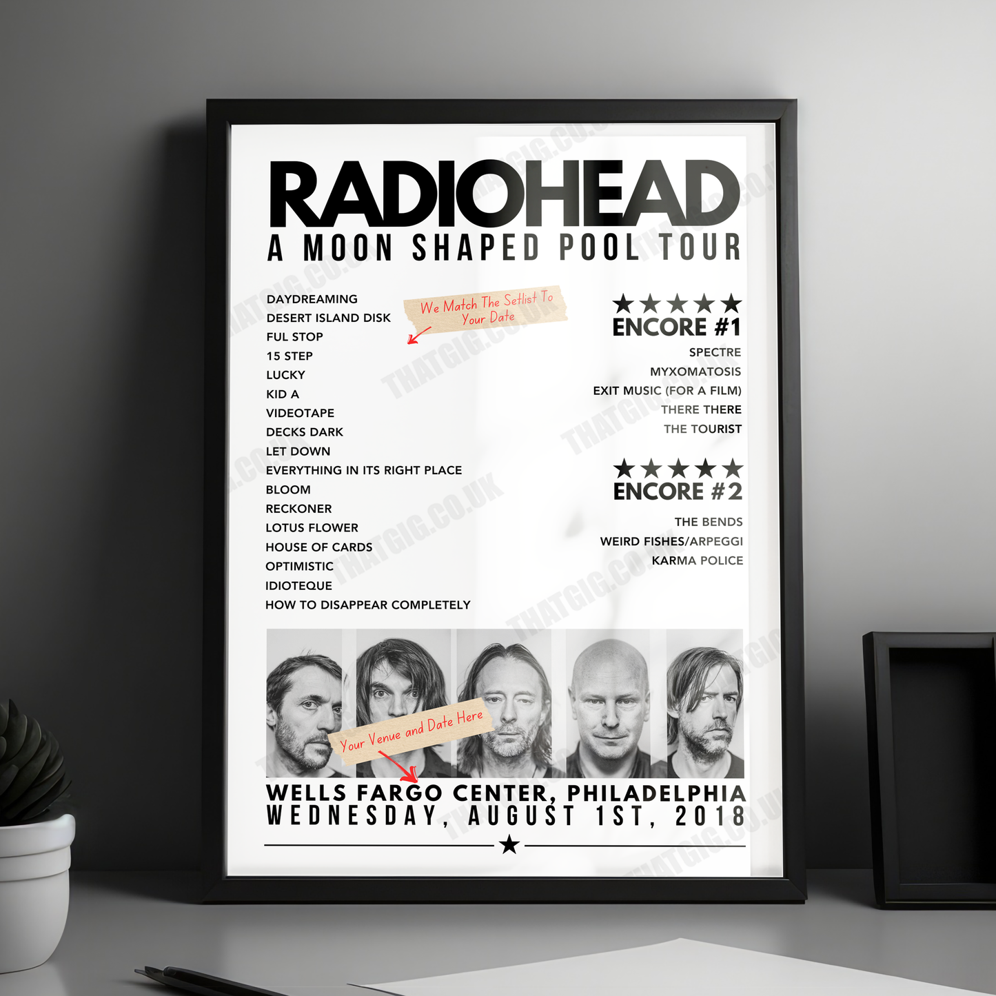 Radiohead Setlist Poster - U.S. Bank Arena, Cincinnati, USA - July 25th, 2018