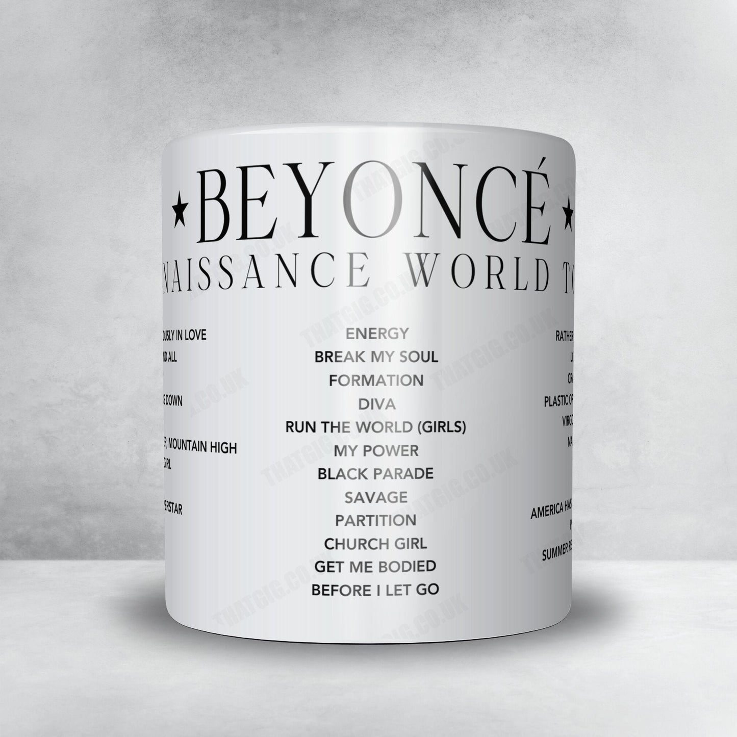 Beyoncé Setlist Mug - Caesars Superdome - September 27th, 2023