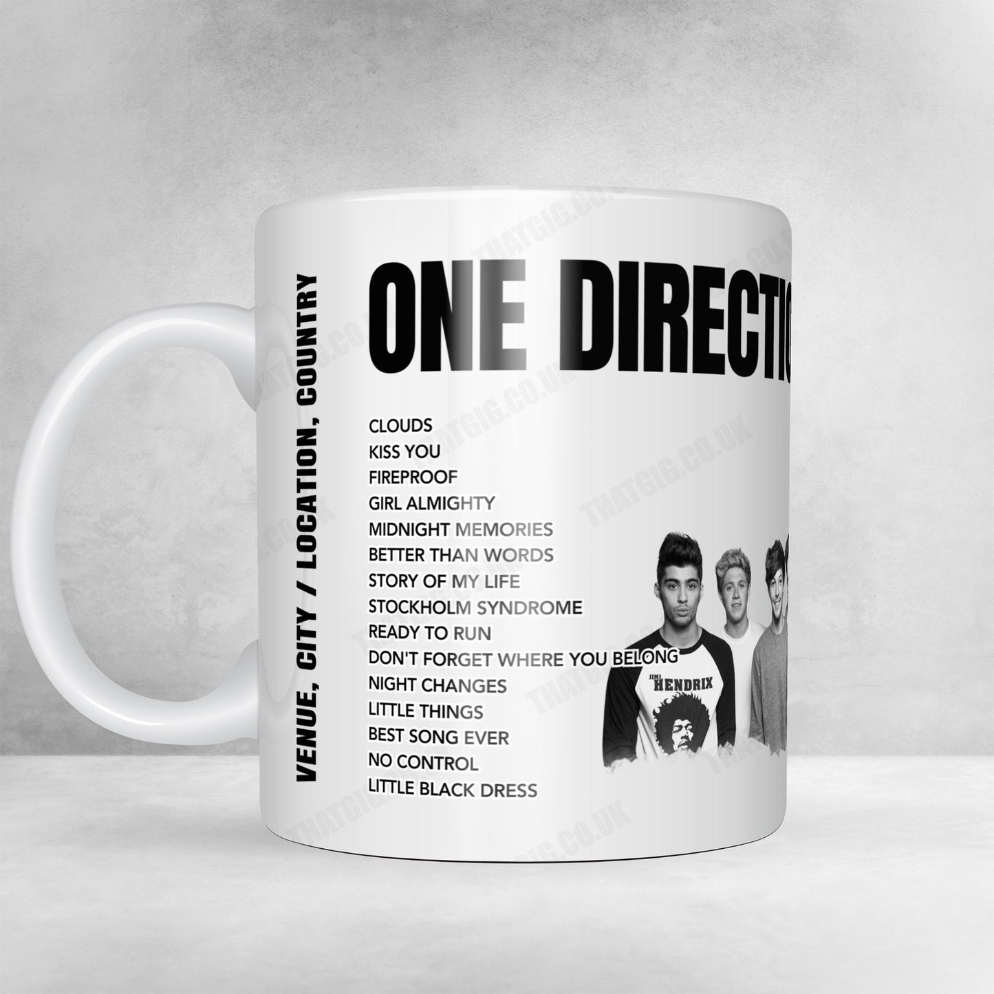 One Direction Setlist Mug - Metro Radio Arena, Newcastle upon Tyne, England - October 26th, 2015