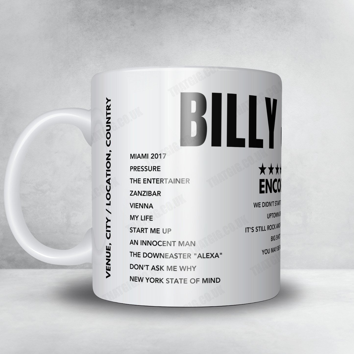 Billy Joel Setlist Mug - Raymond James Stadium - February 24th, 2024