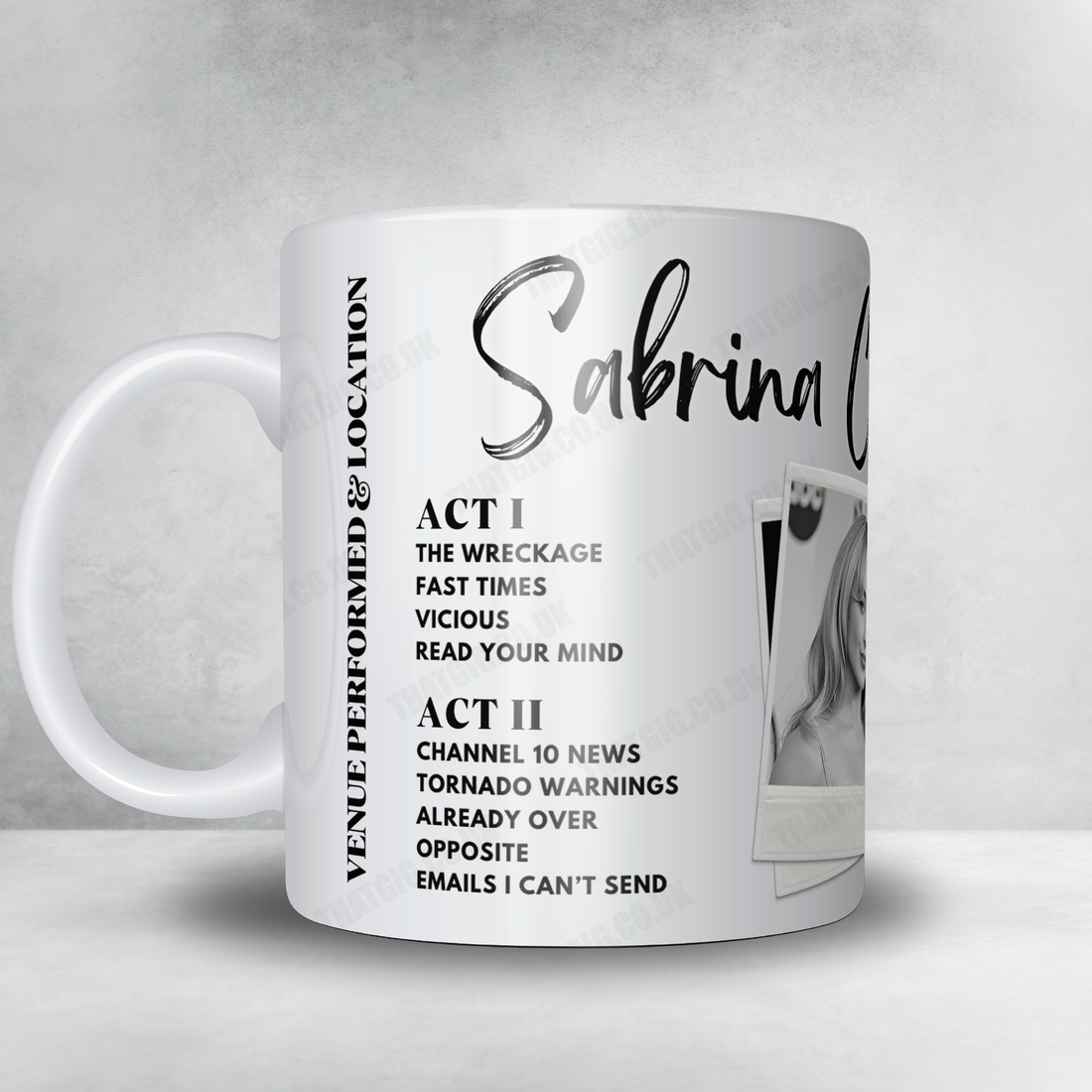 Sabrina Carpenter Setlist Mug - The O2 Arena - March 9th, 2025